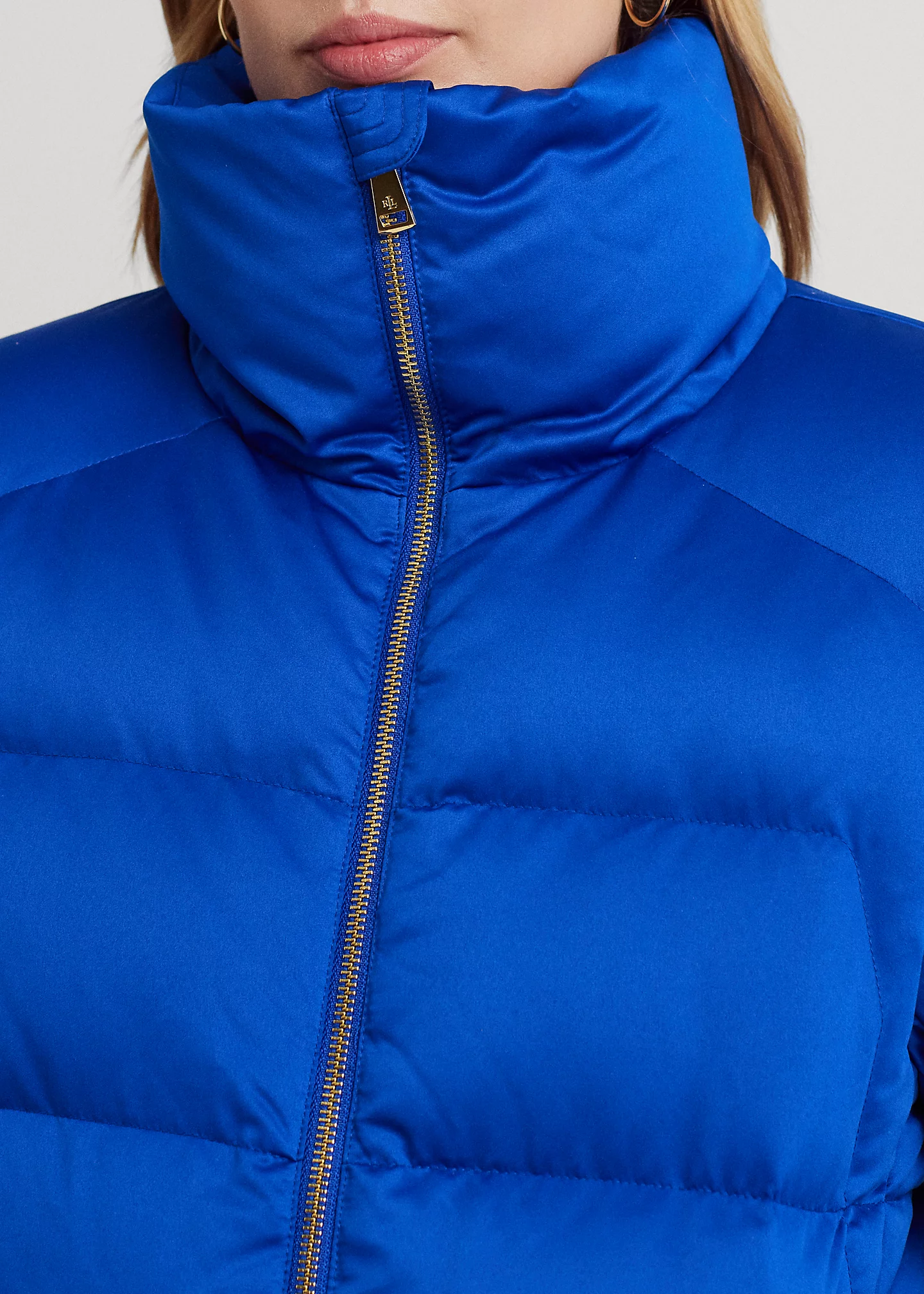 Water-Repellent Satin Down Coat