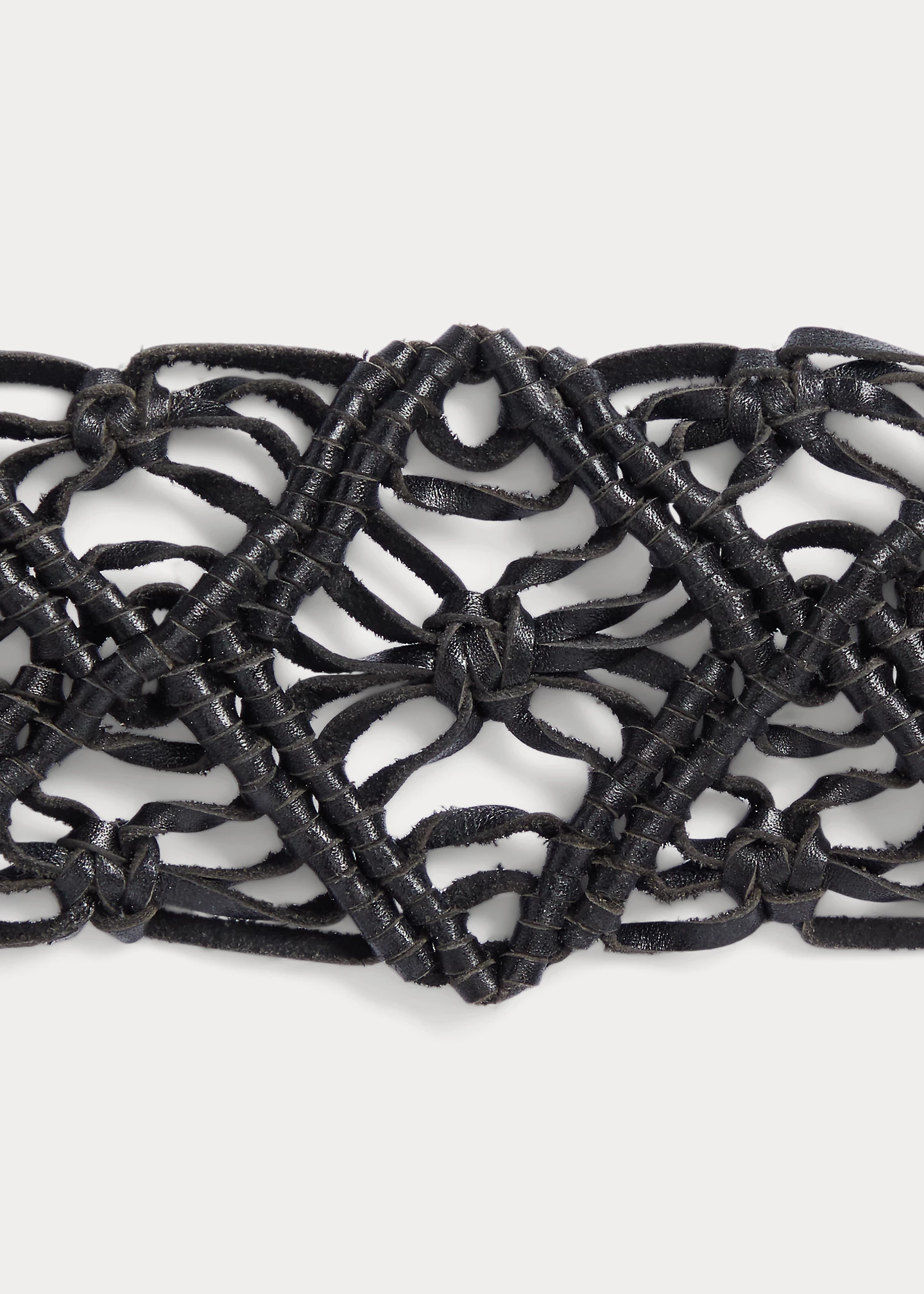 Leather Macramé Wide Belt