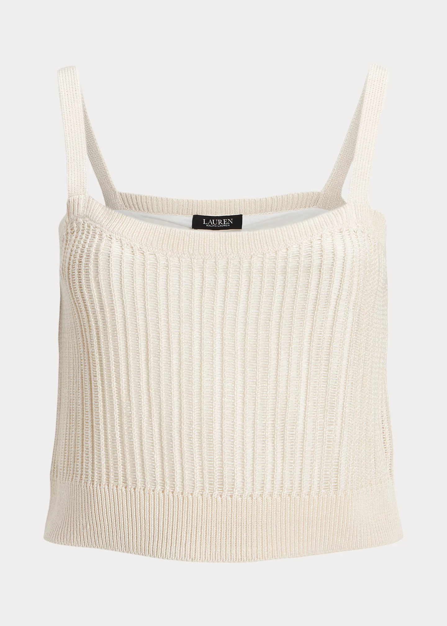 Linen-Blend Rib-Knit Sweater Tank Top