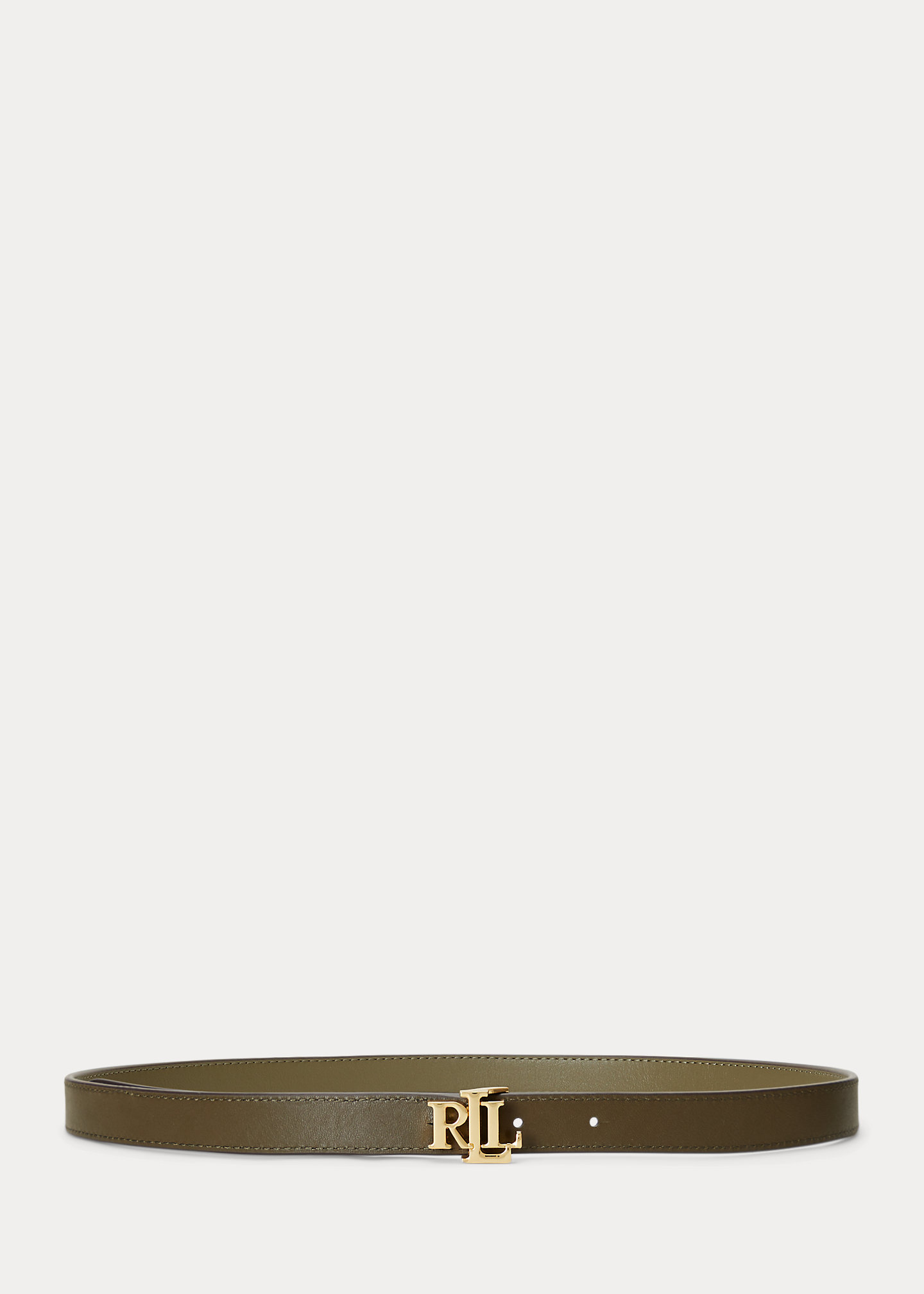 Logo Reversible Leather Skinny Belt