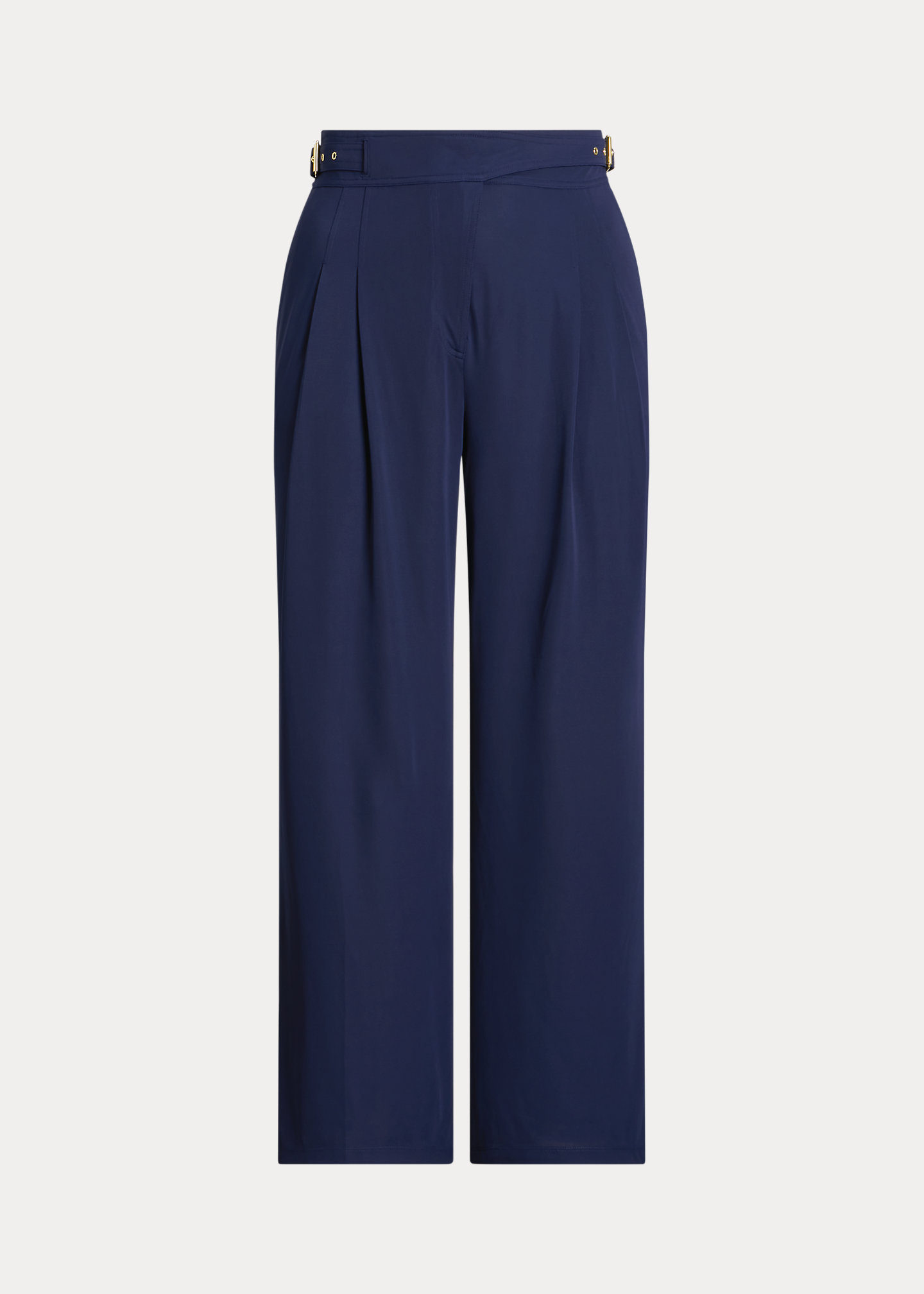 Pleated Stretch Jersey Wide-Leg Pant