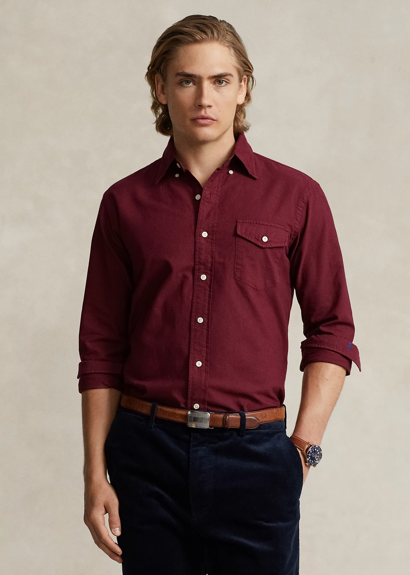 Classic Fit Garment-Dyed Oxford Shirt