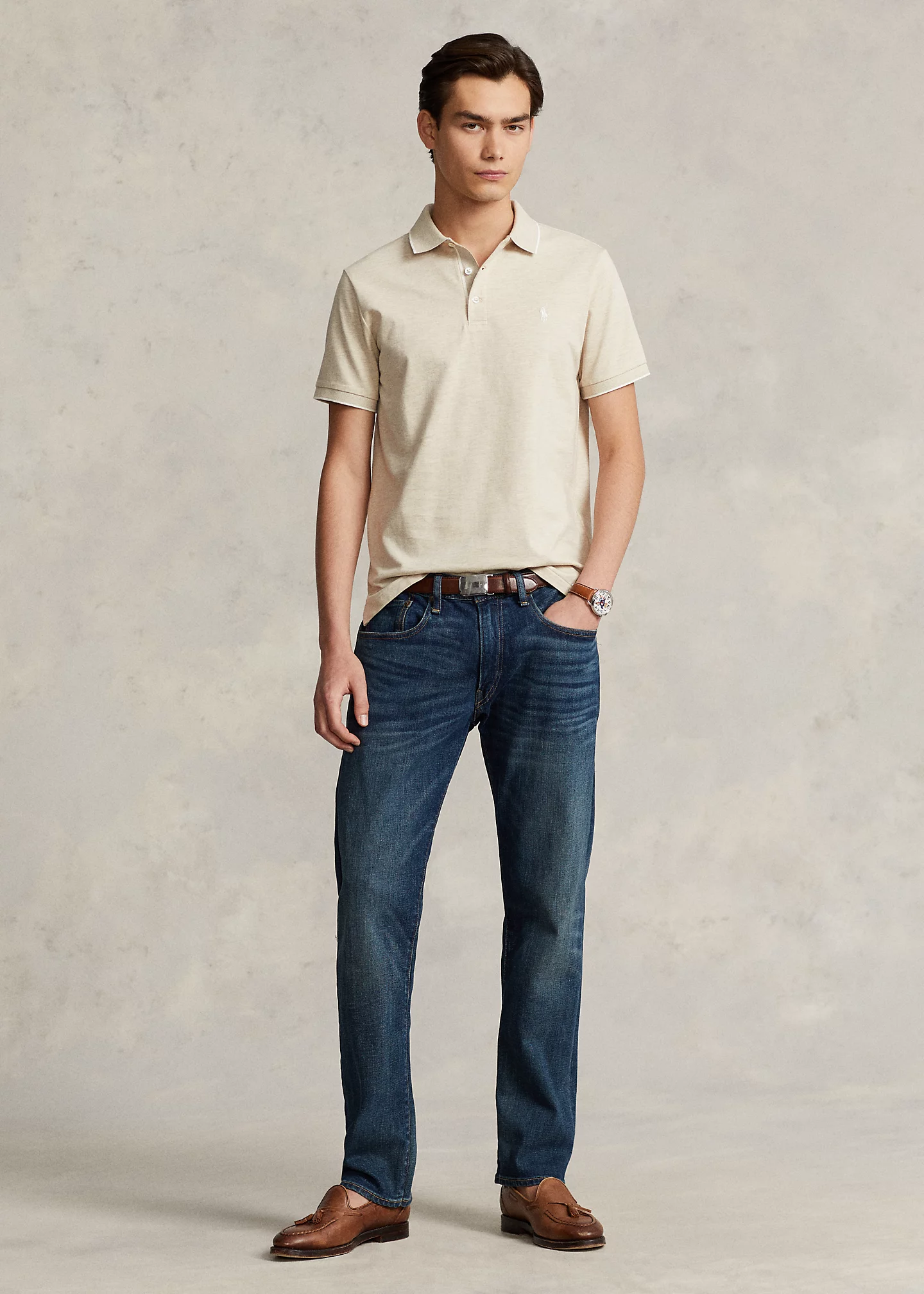 Custom Slim Fit Textured Mesh Polo Shirt