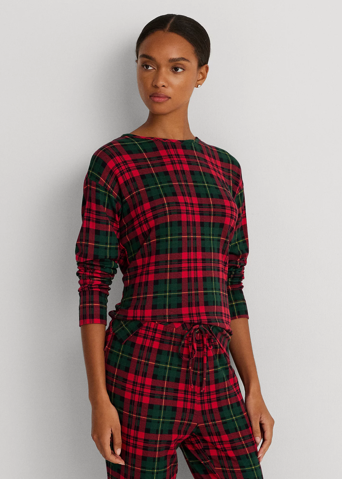 Plaid Jersey Jogger Pajama Set