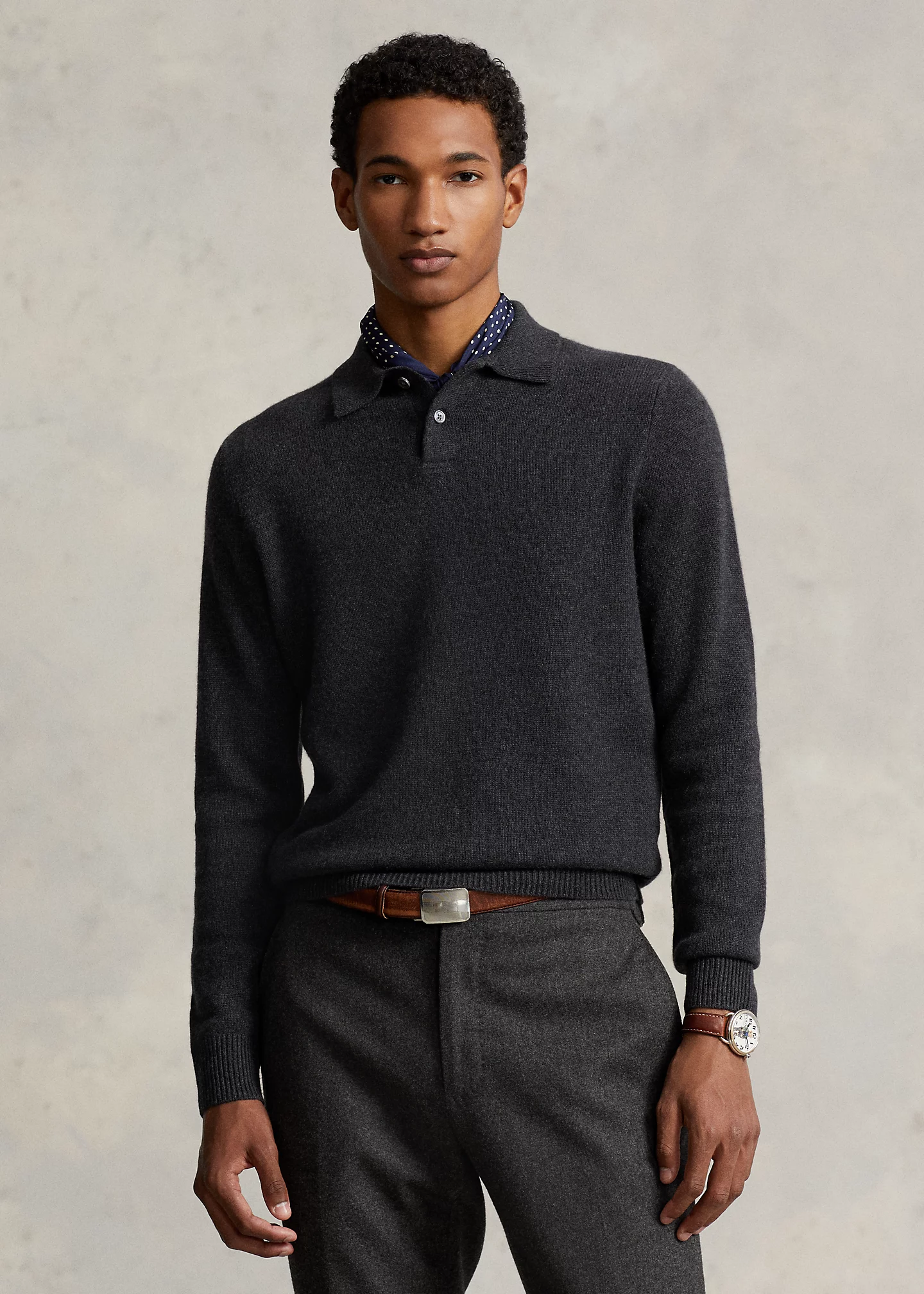 Cashmere Polo-Collar Sweater
