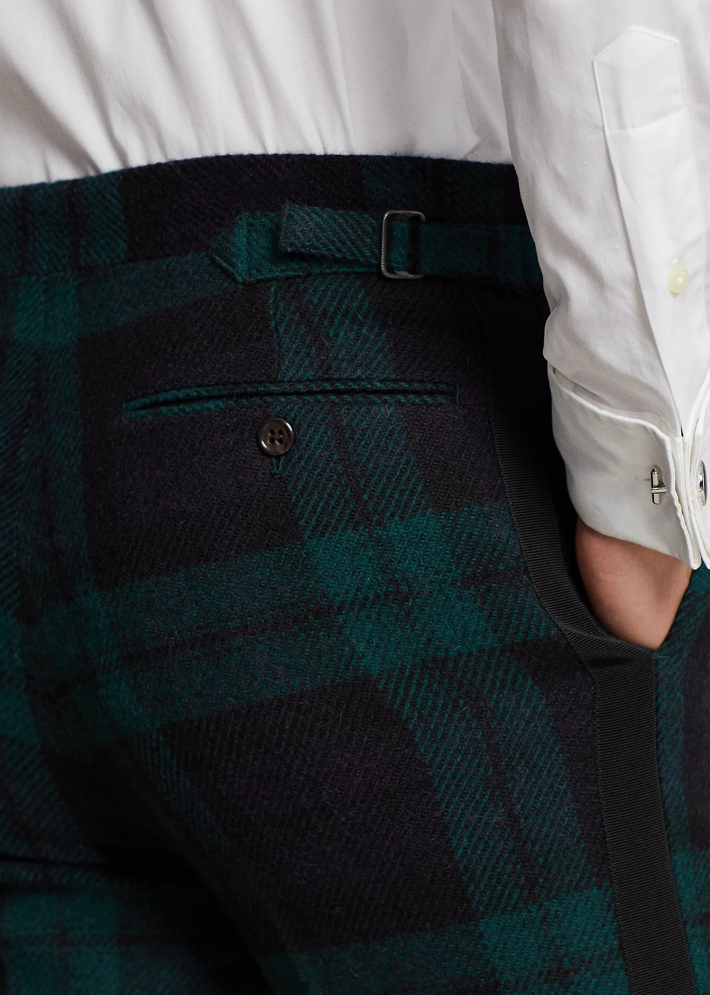 Plaid Wool Tweed Suit Trouser