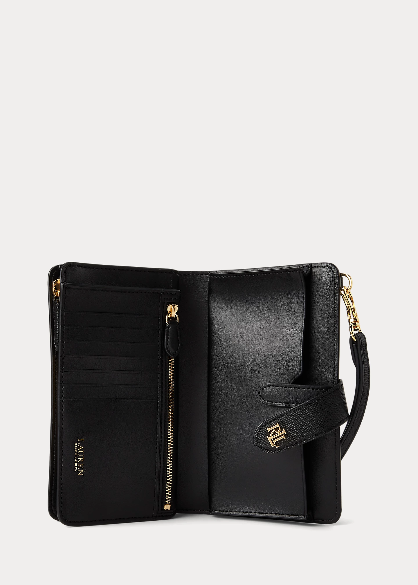 Print Crosshatch Leather Tech Wristlet