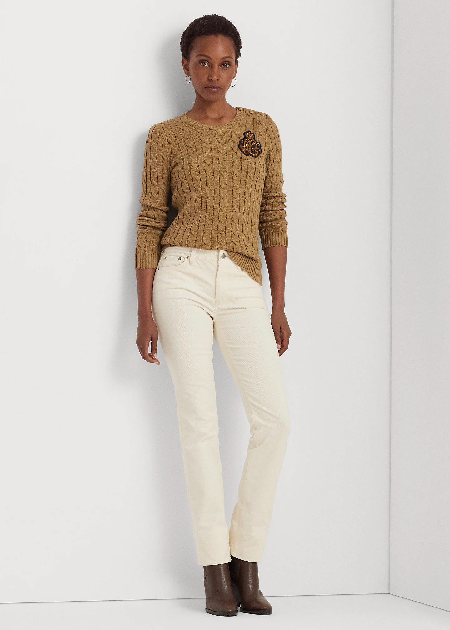 Stretch Corduroy Mid-Rise Straight Pant