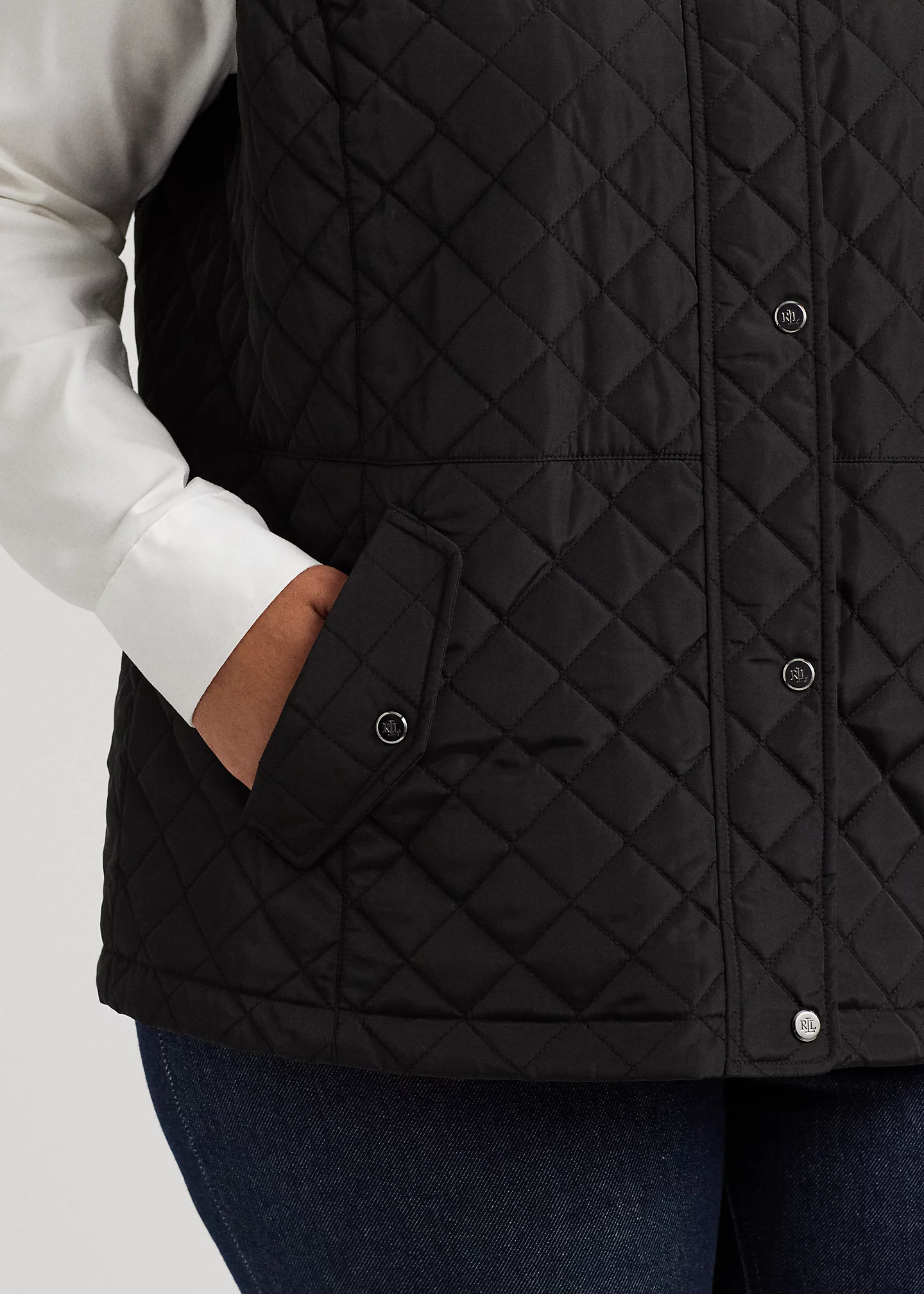 Crest-Patch Diamond-Quilted Vest