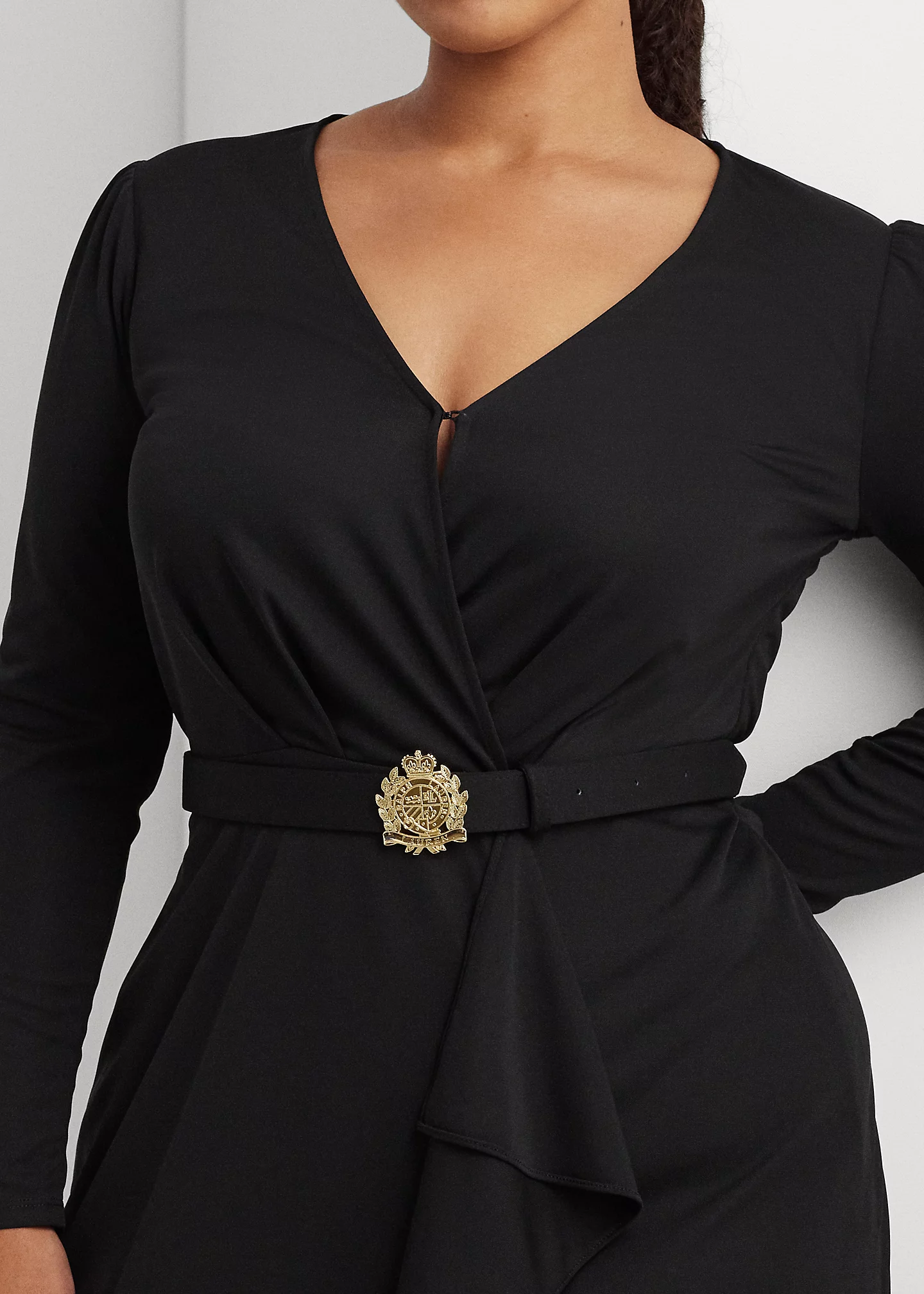 Belted Stretch Jersey Surplice Dress