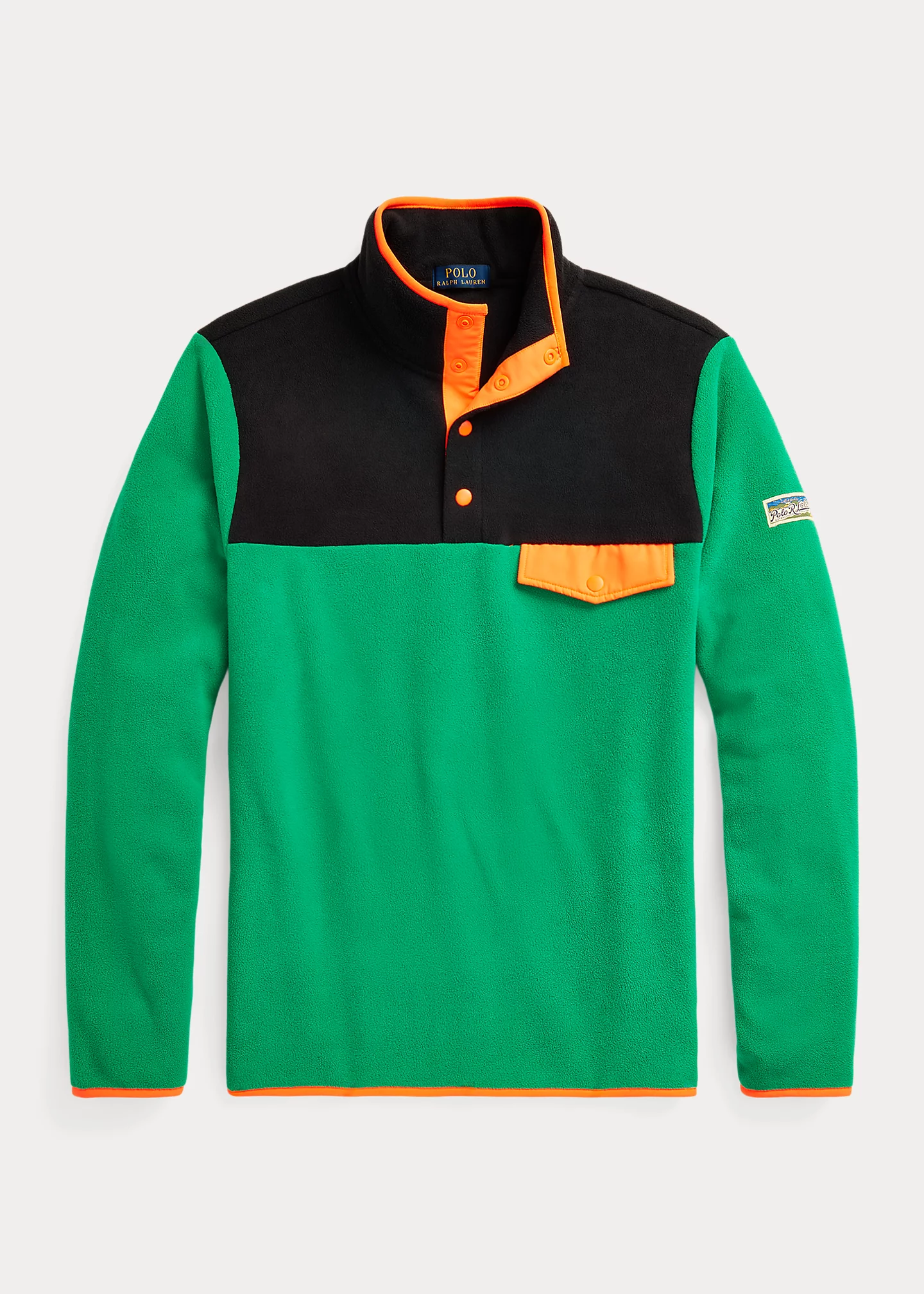 Color-Blocked Brushed Fleece Pullover