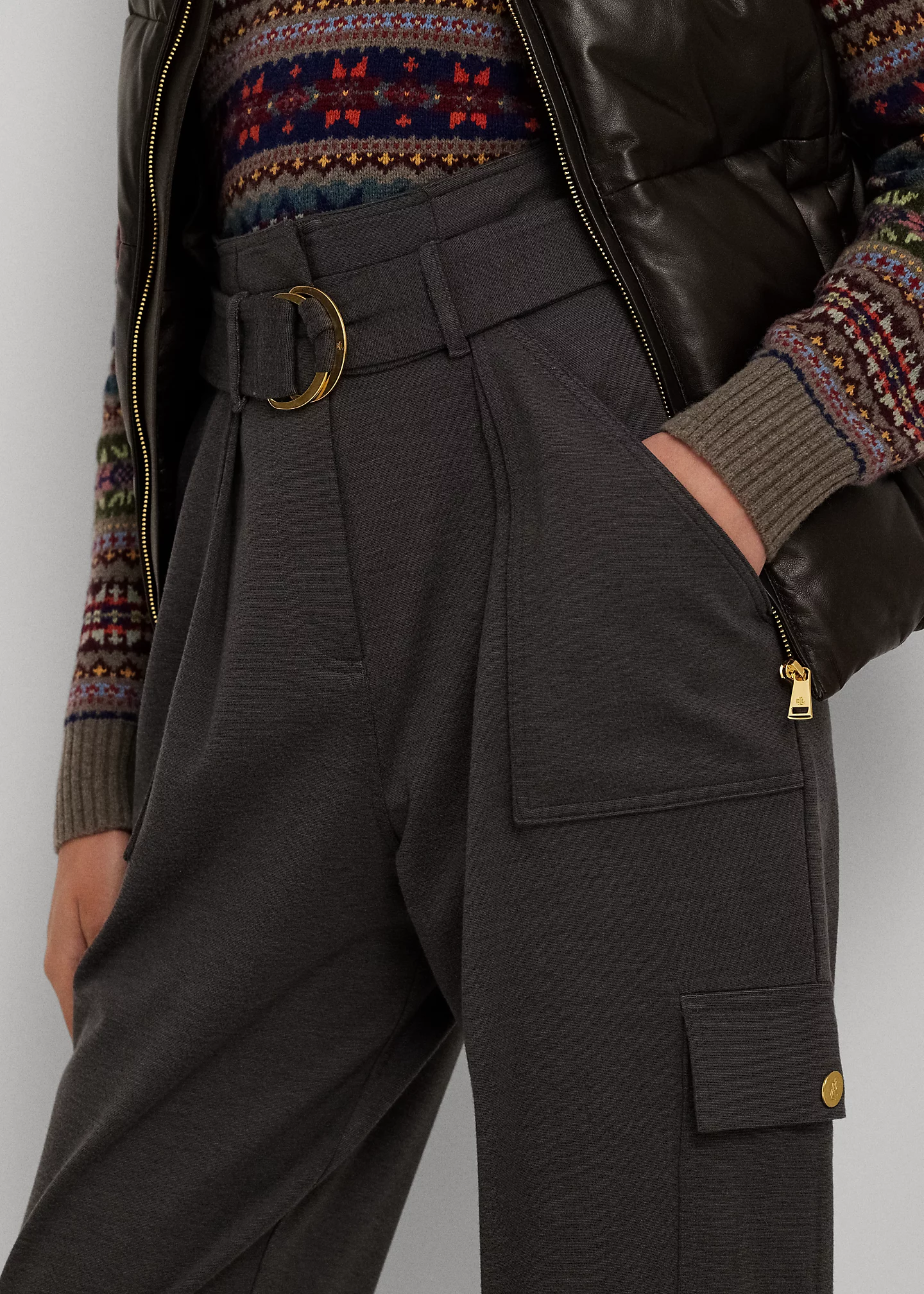 Belted Ponte Cargo Pant