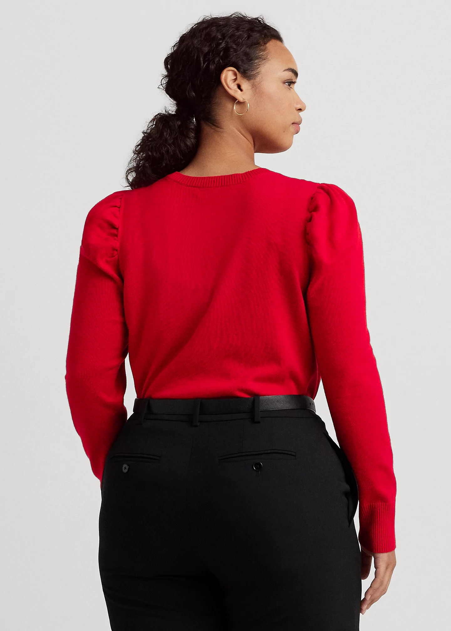 Cotton-Blend Puff-Sleeve Sweater