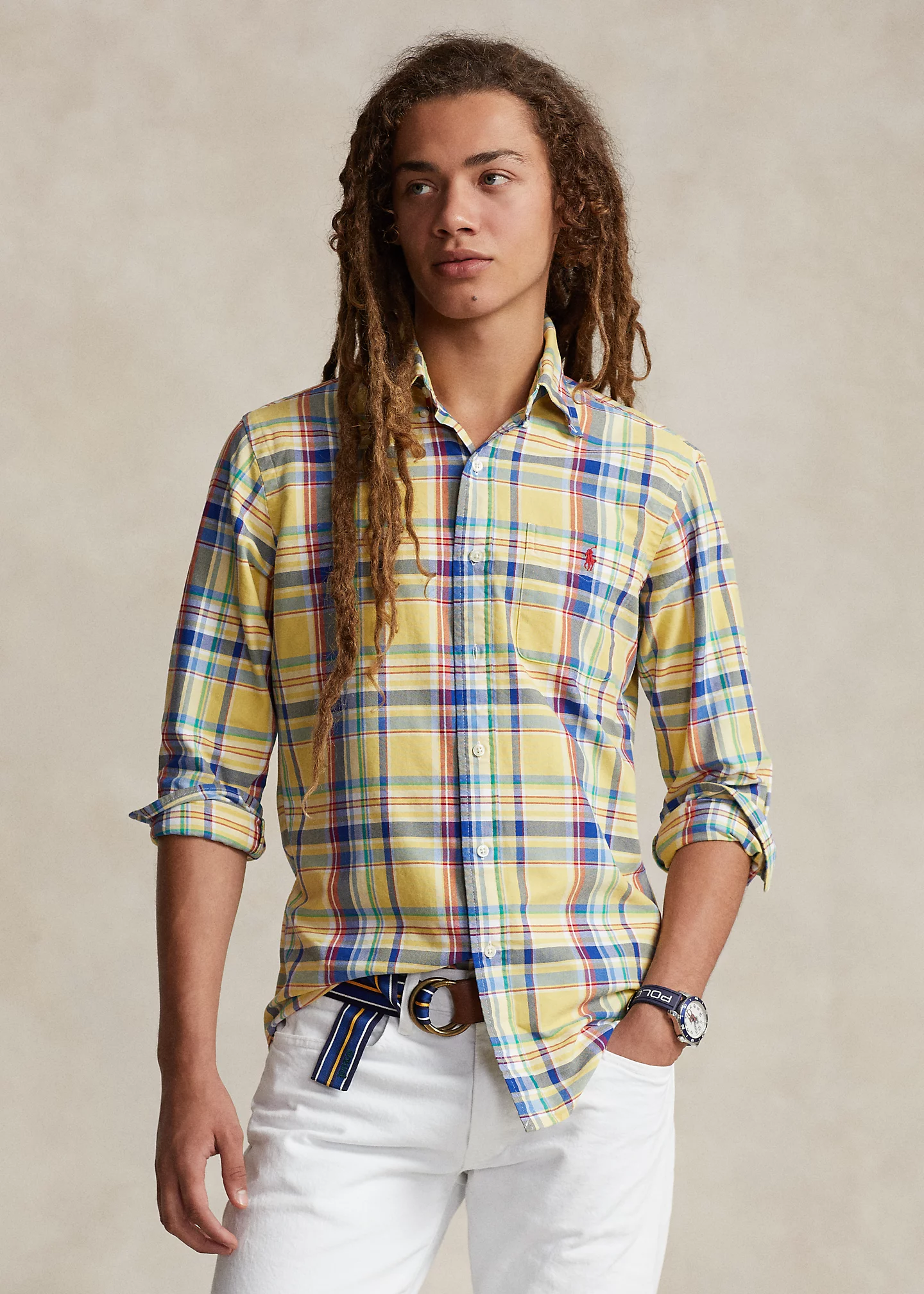 Classic Fit Plaid Oxford Shirt