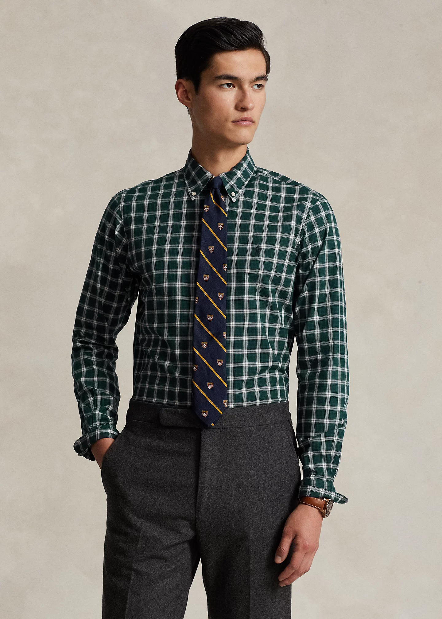 Classic Fit Plaid Twill Shirt