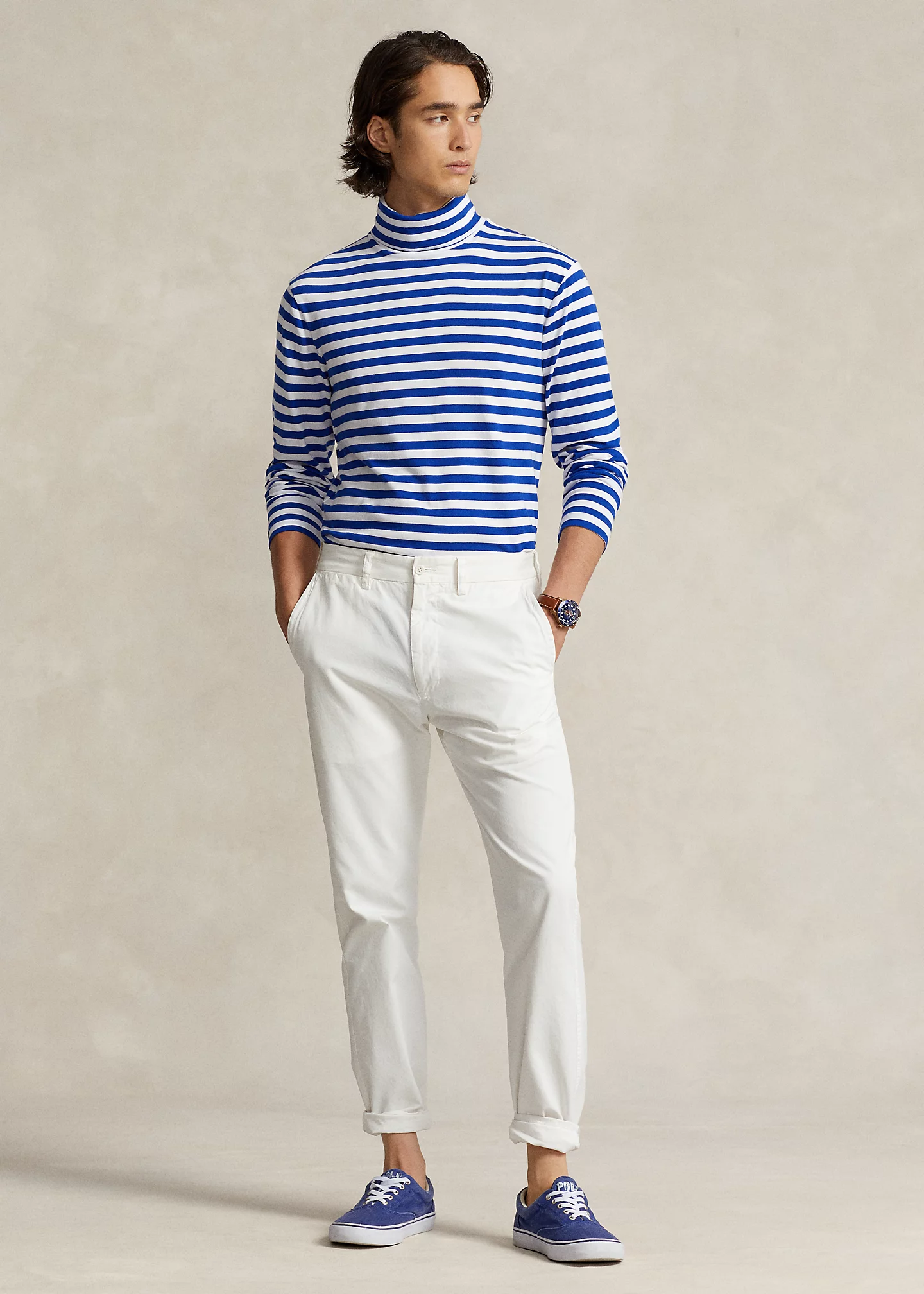Striped Lisle Turtleneck