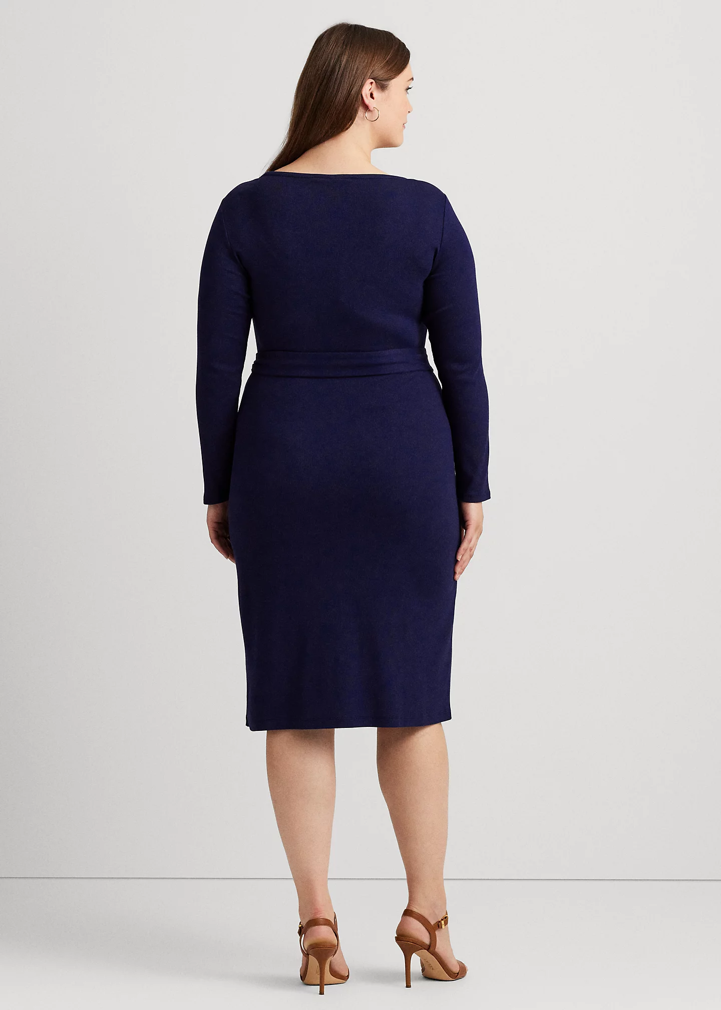 Belted Rib-Knit Dress