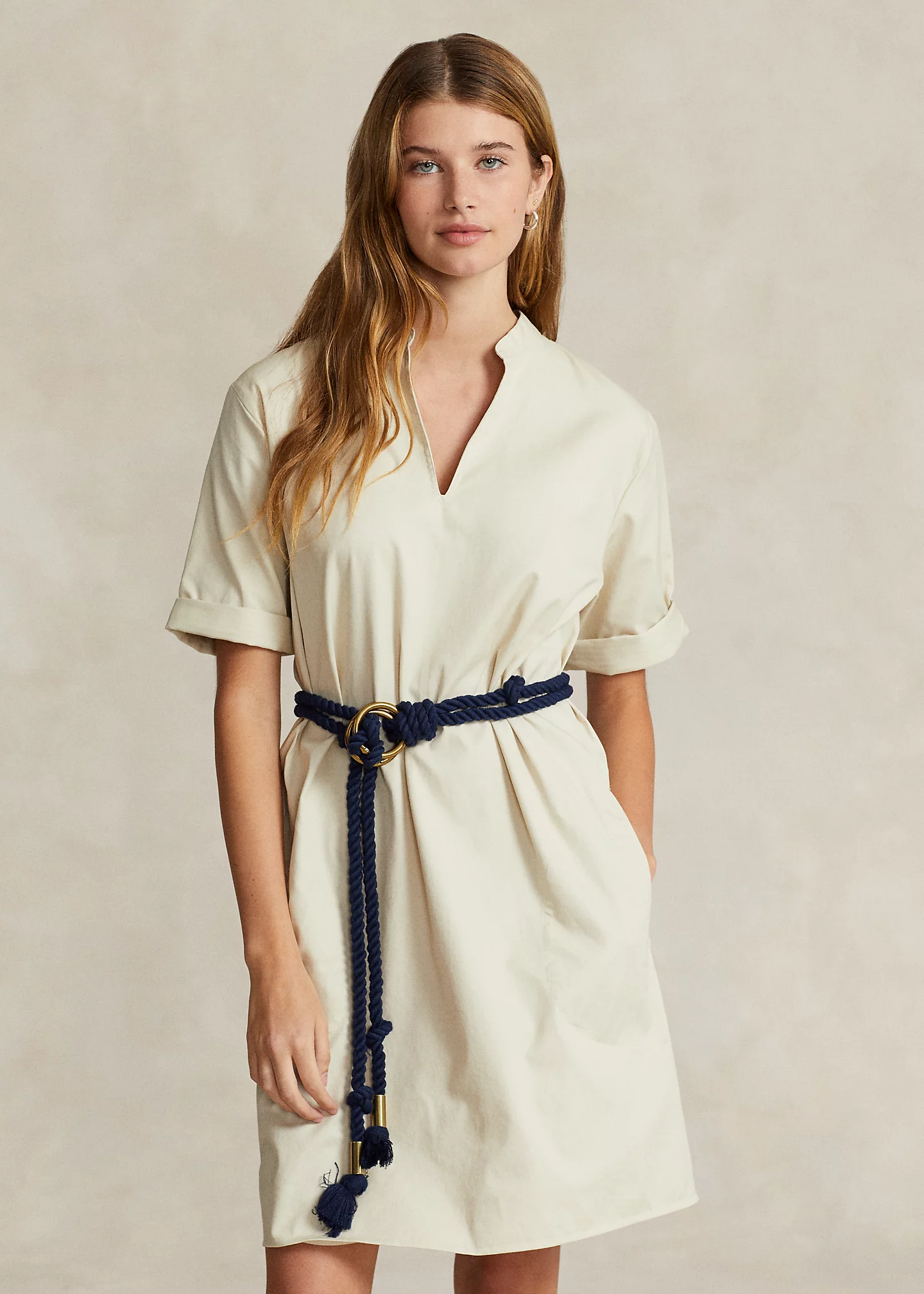 Cotton Twill Shift Dress