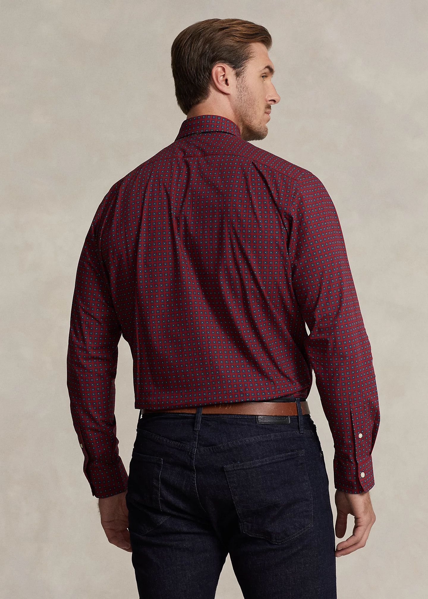 Foulard-Print Stretch Poplin Shirt