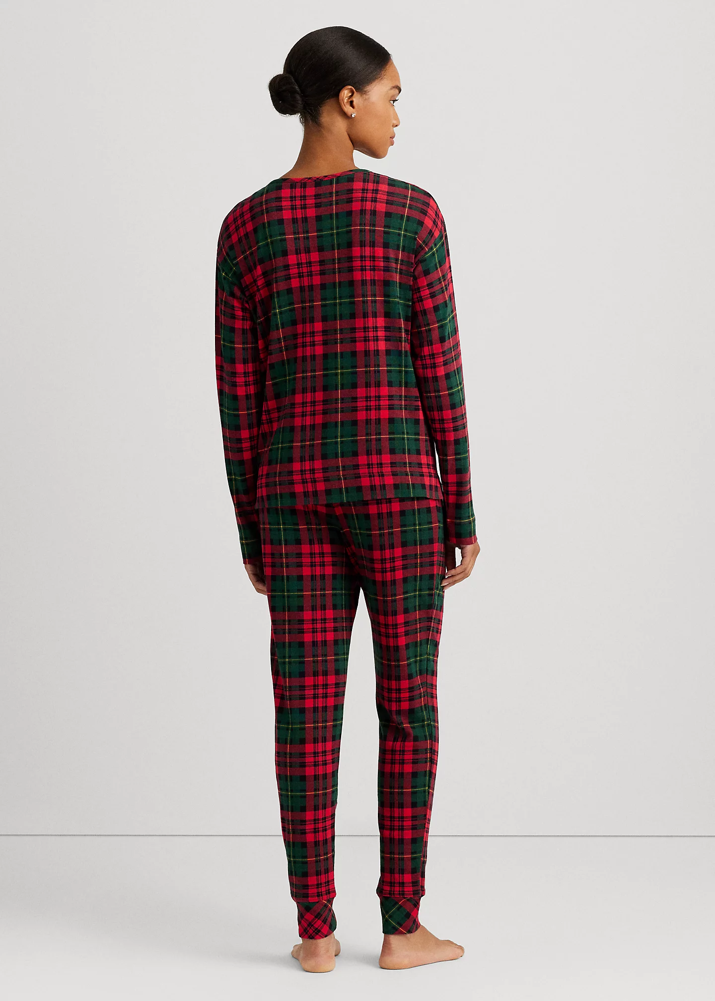 Plaid Jersey Jogger Pajama Set