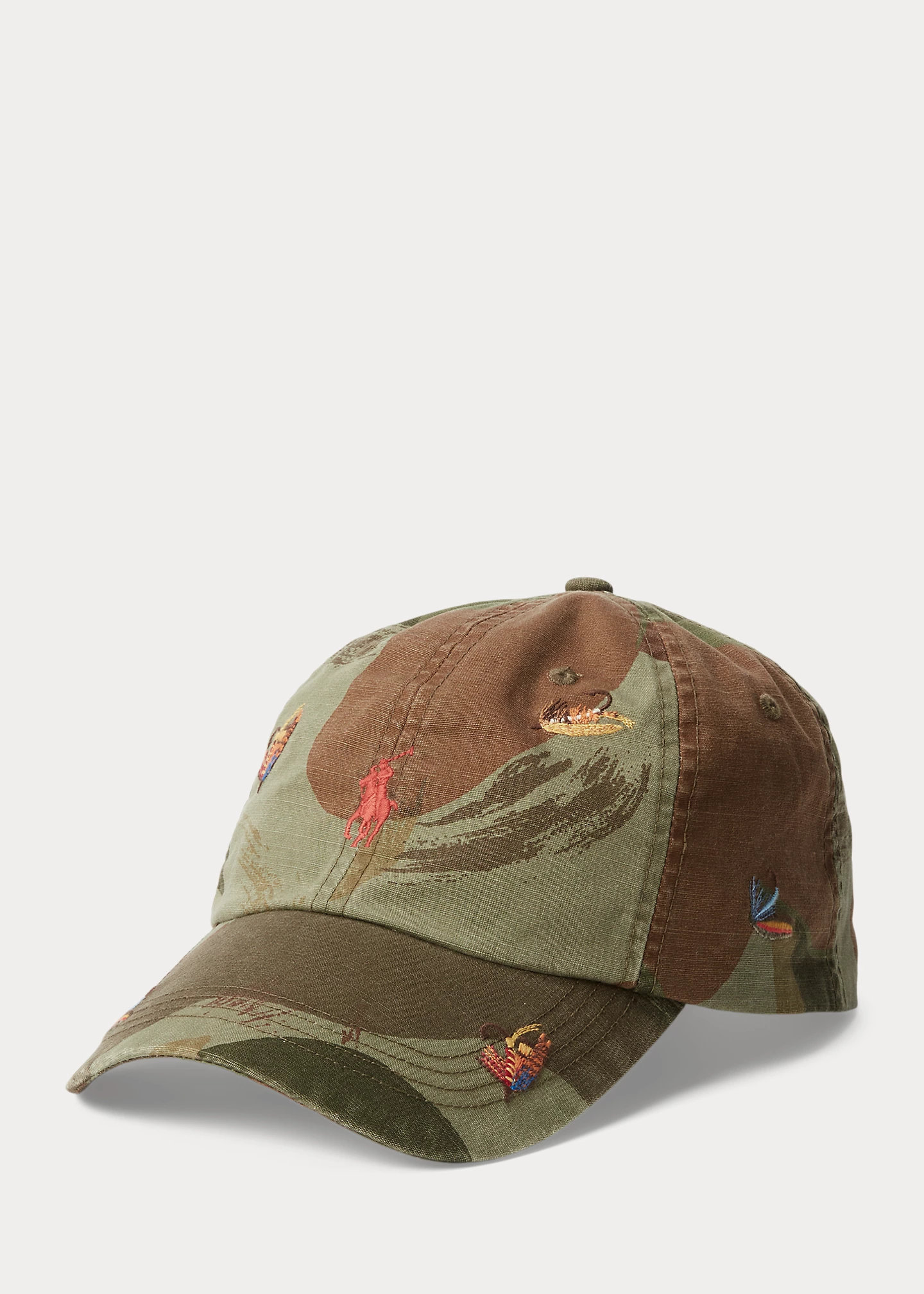 Embroidered Camo Canvas Ball Cap