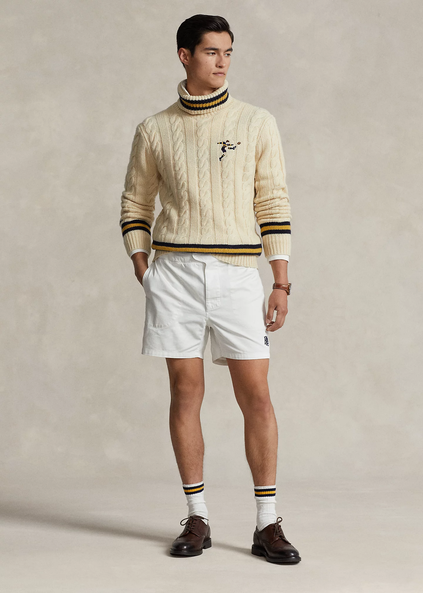 Cable-Knit Wool-Blend Turtleneck Sweater