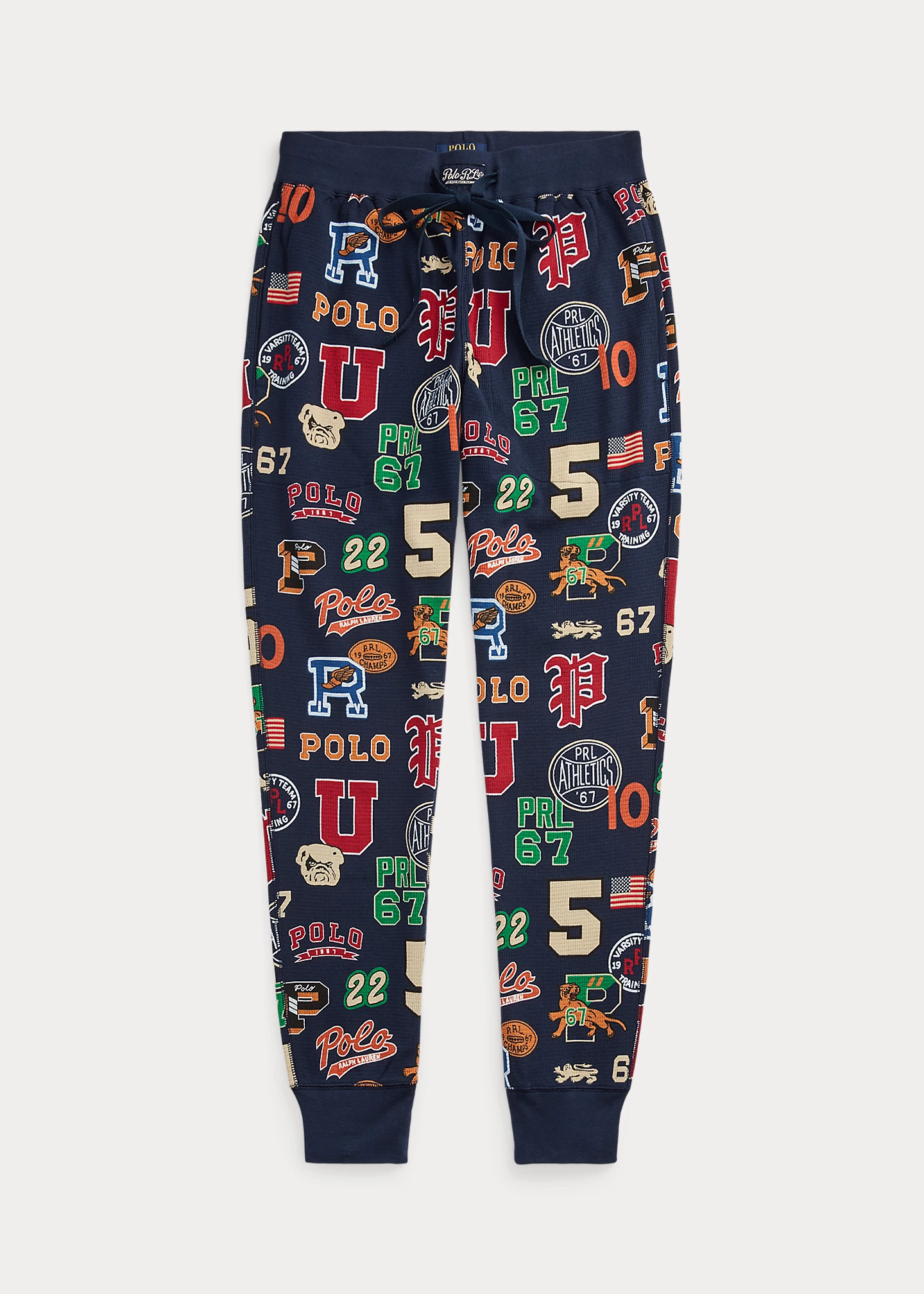 Print Waffle-Knit Sleep Jogger