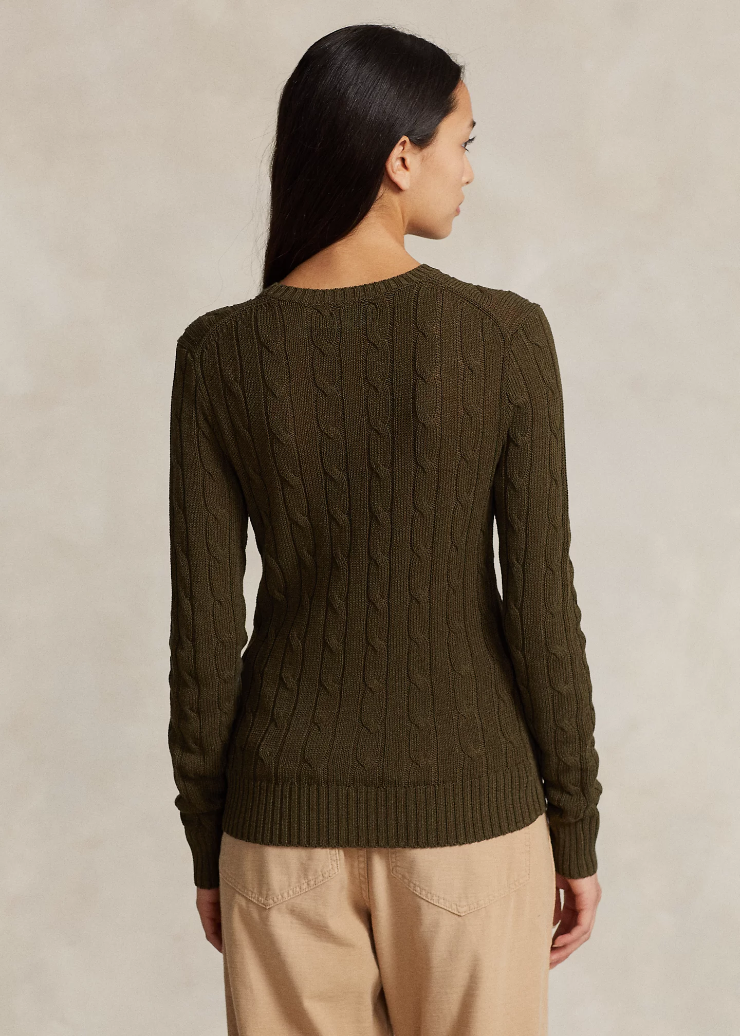 Cable-Knit Cotton-Blend Crewneck Sweater