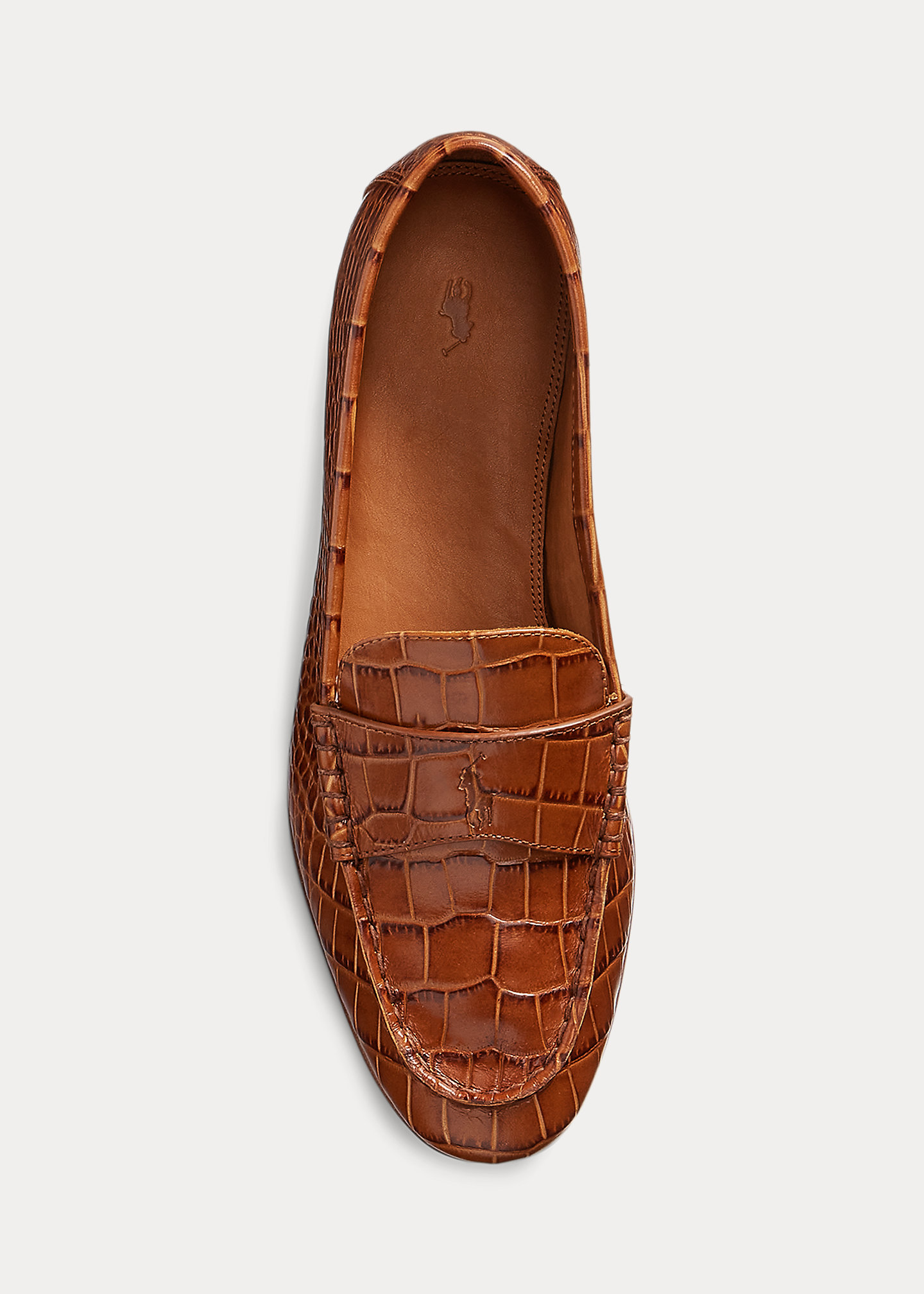 Croc-Embossed Leather Penny Loafer