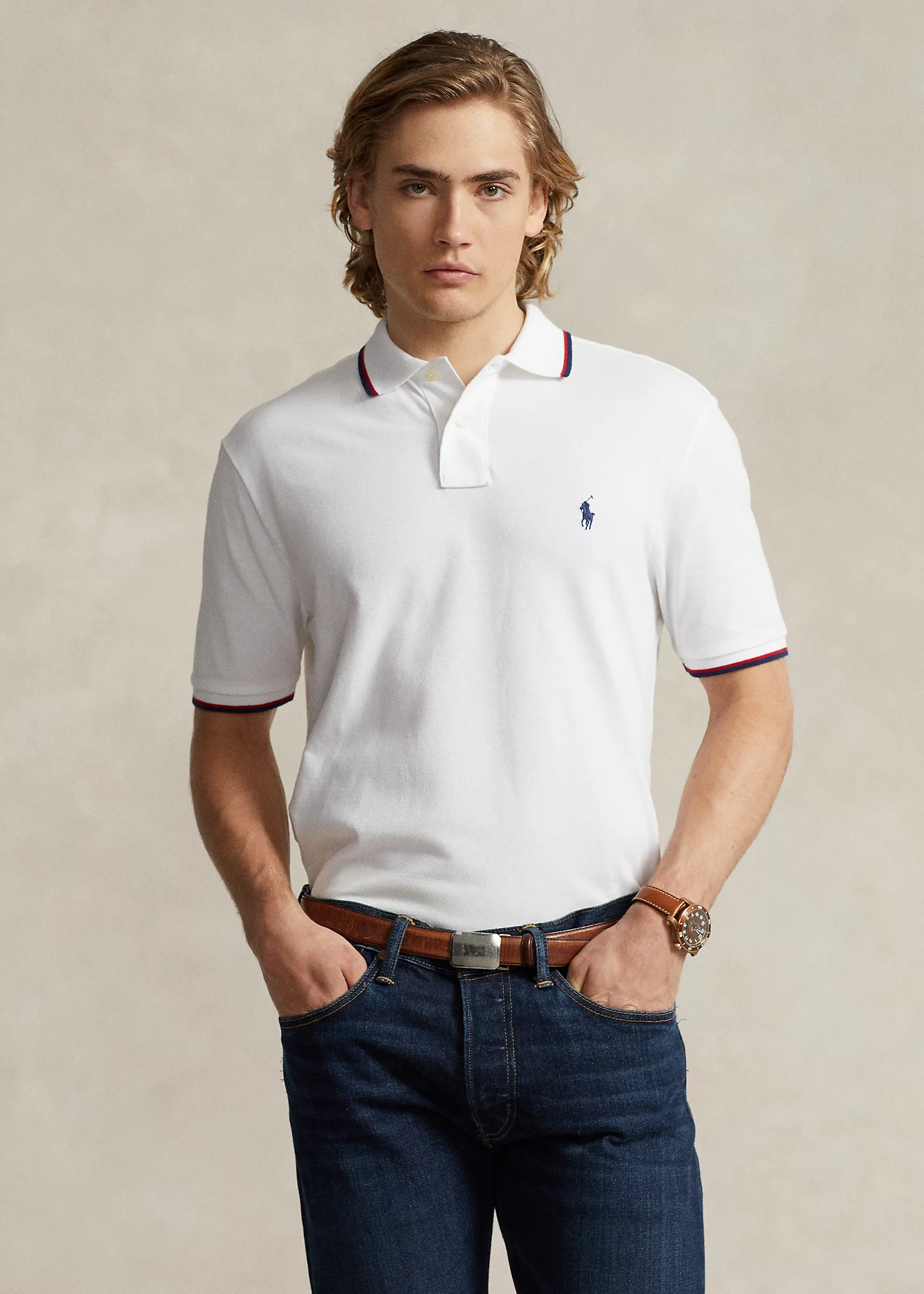 Classic Fit Mesh Polo Shirt