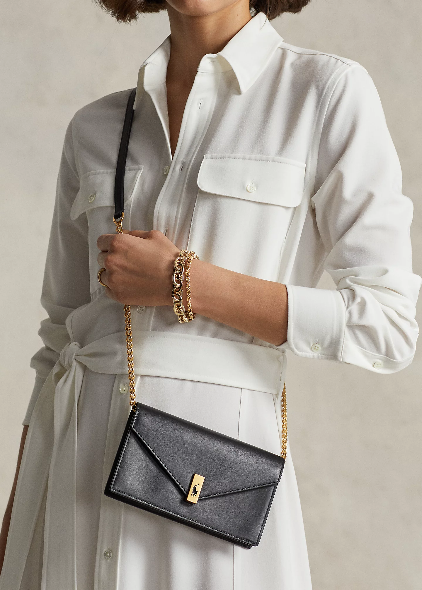 Polo ID Leather Chain Wallet & Bag