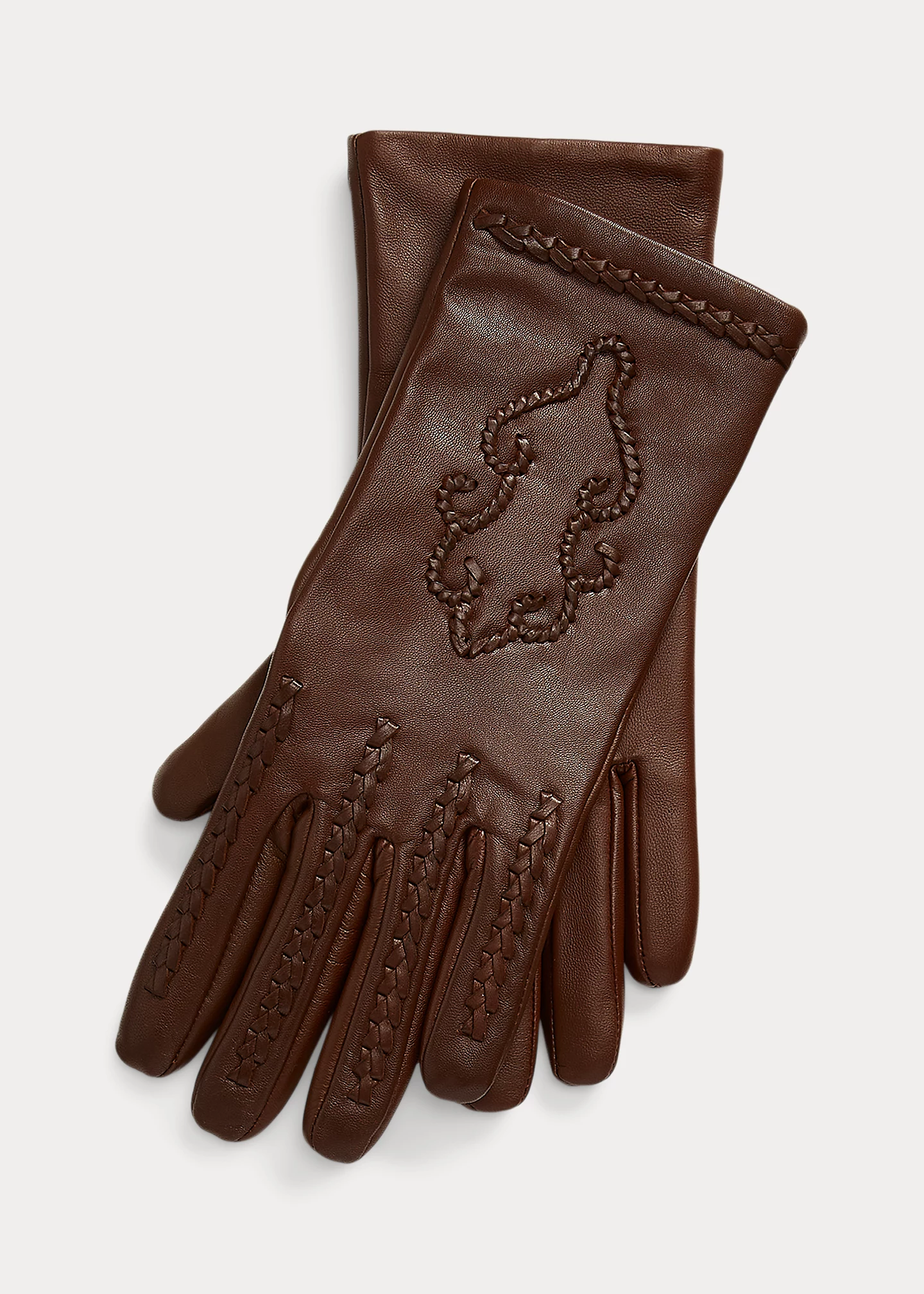 Stitched Wool-Lined Leather Gloves