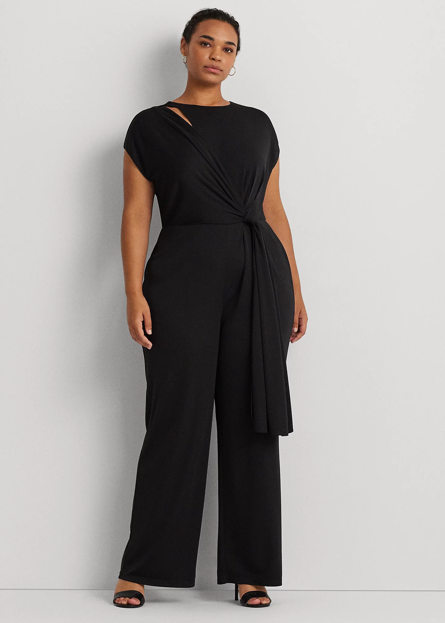 Tie-Front Jersey Wide-Leg Jumpsuit