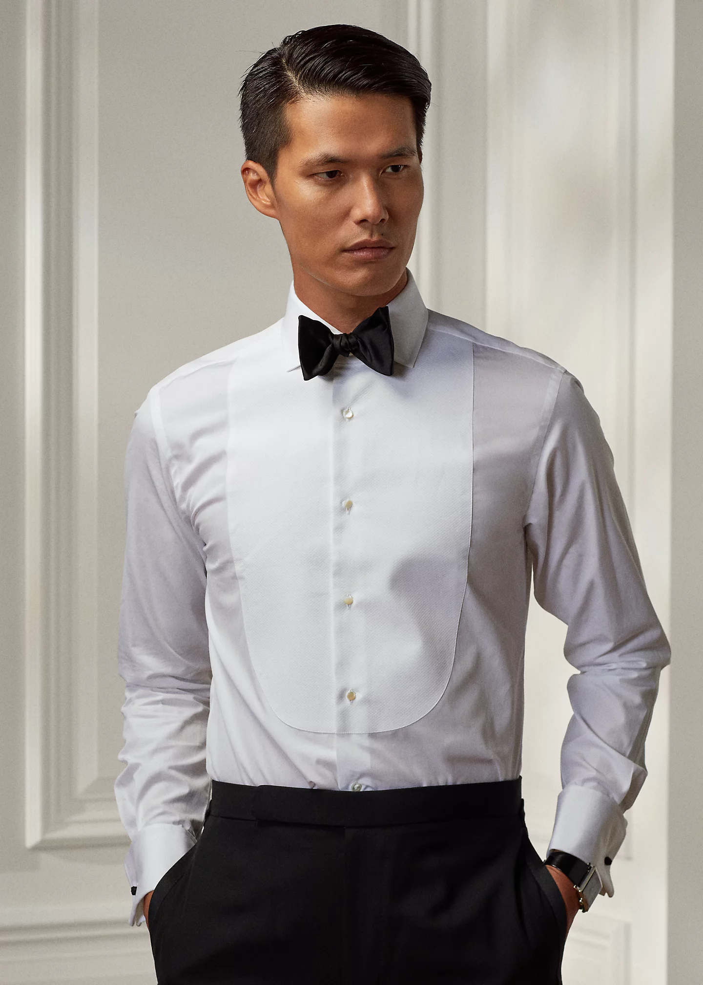 Poplin French Cuff Tuxedo Shirt