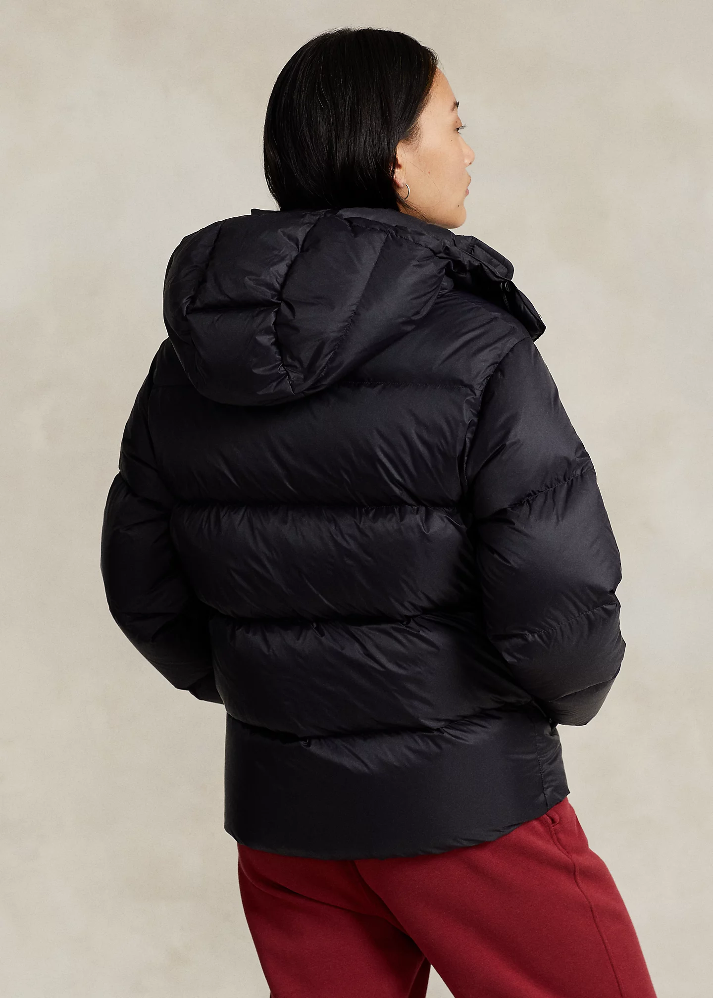 Water-Repellent Hooded Down Jacket