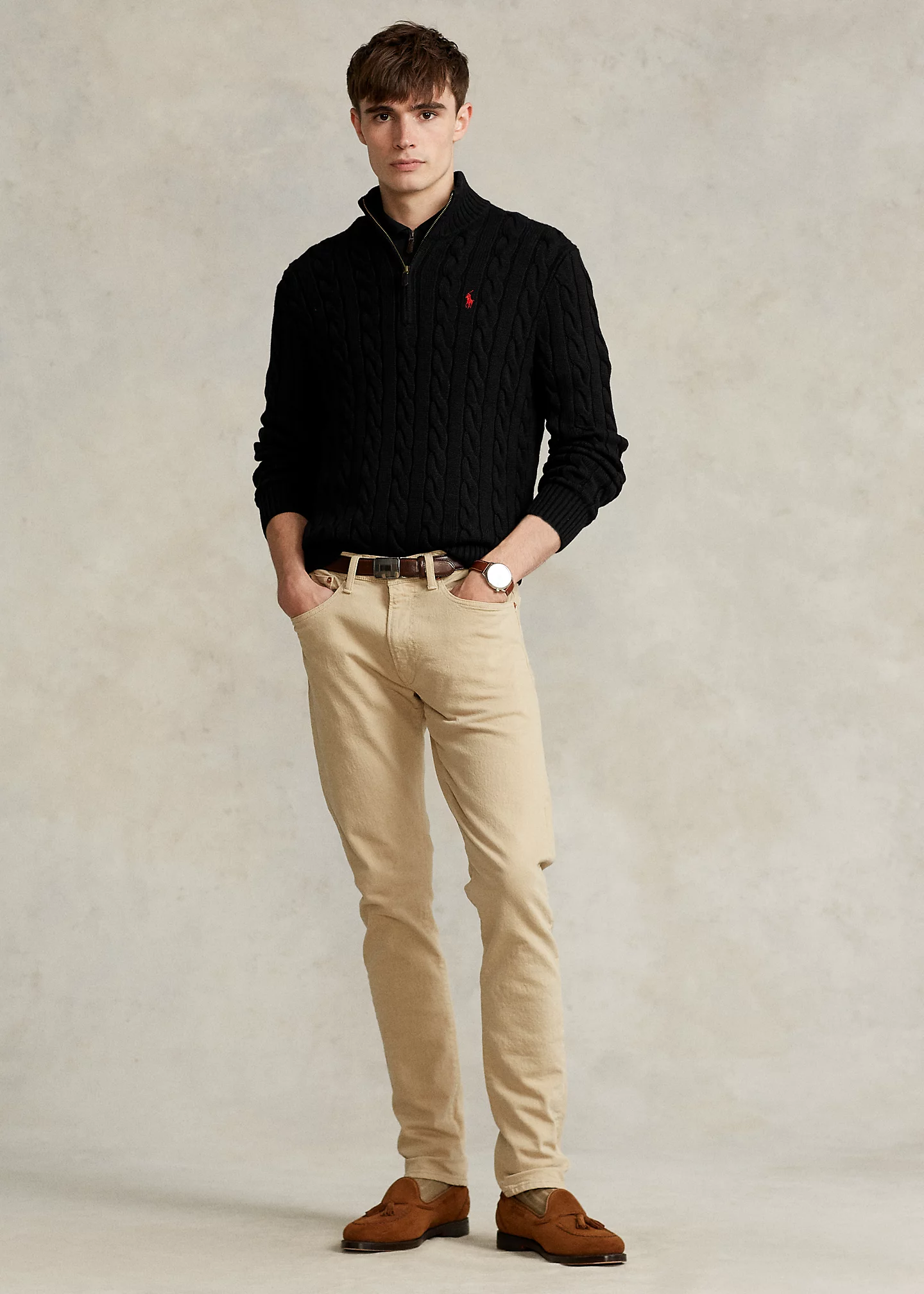 Cable-Knit Cotton Sweater