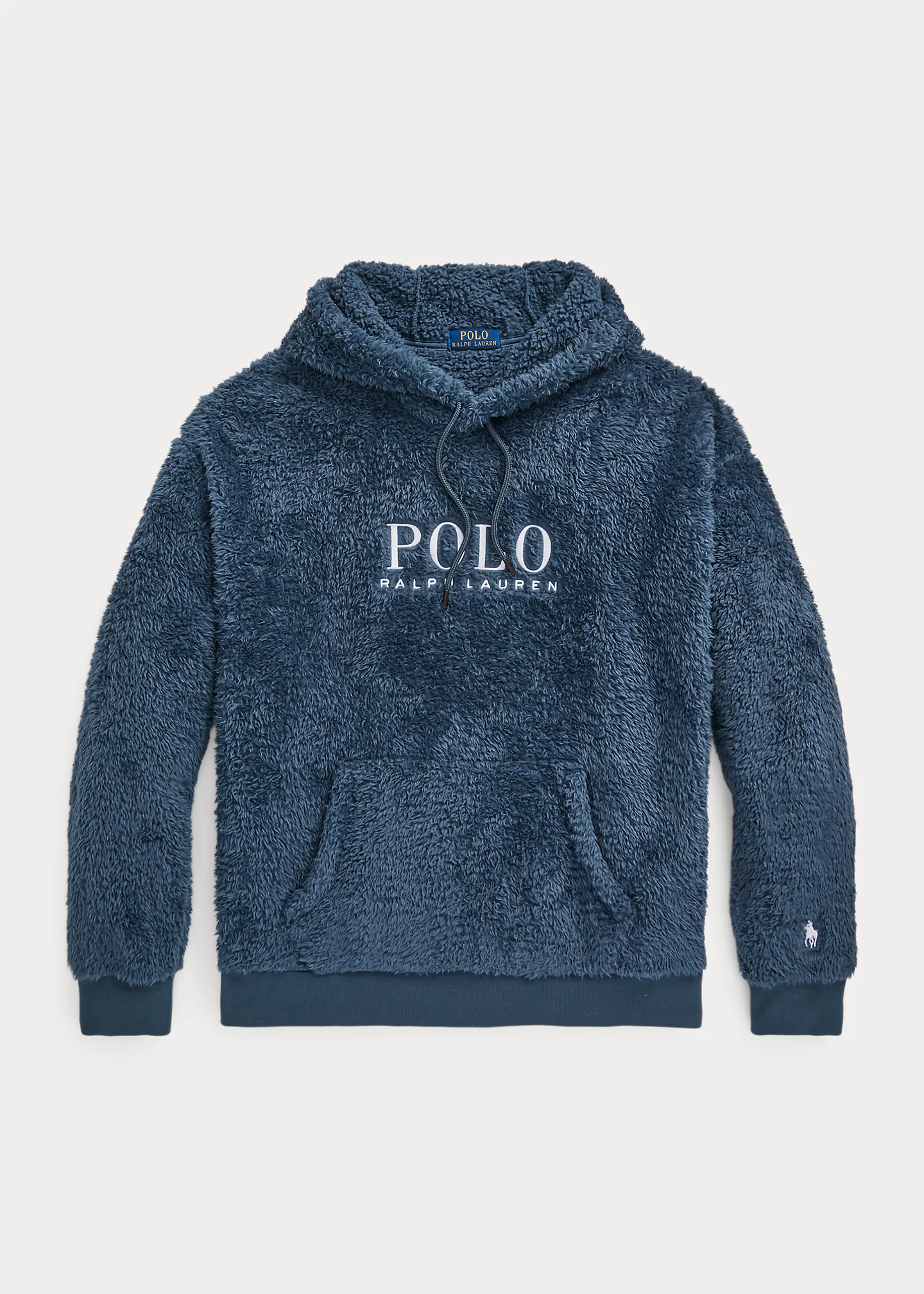 Embroidered-Logo Pile Fleece Hoodie