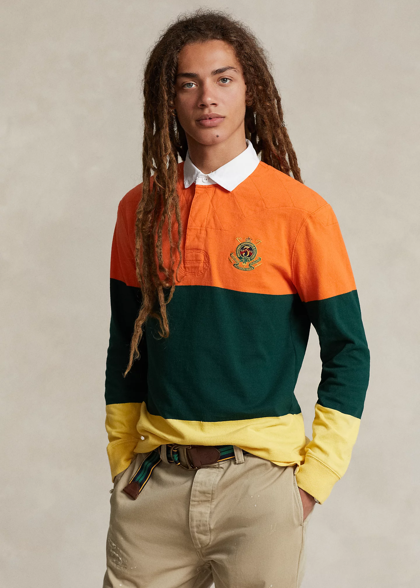 Classic Fit Striped Jersey Rugby Shirt