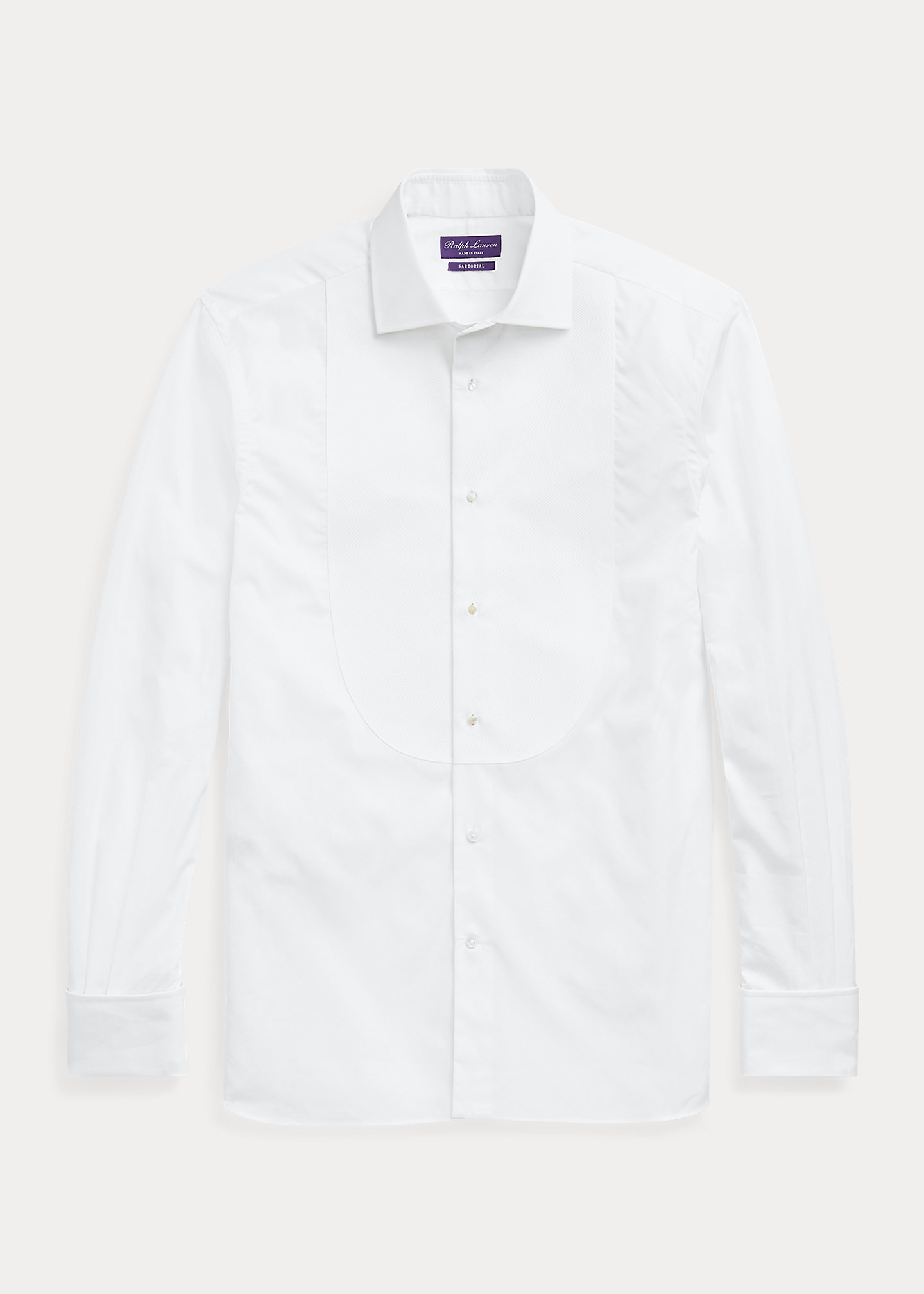 Piqué-Bib French Cuff Tuxedo Shirt