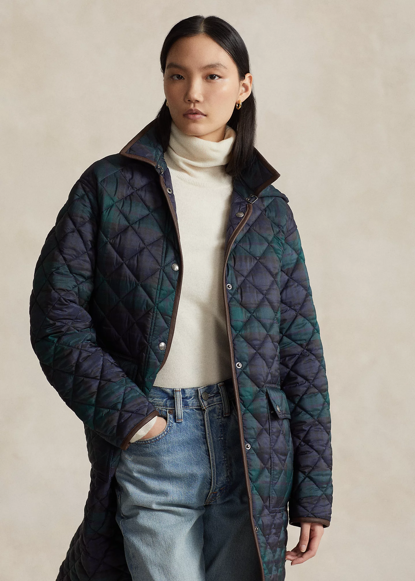 Reversible Water-Repellent Quilted Coat