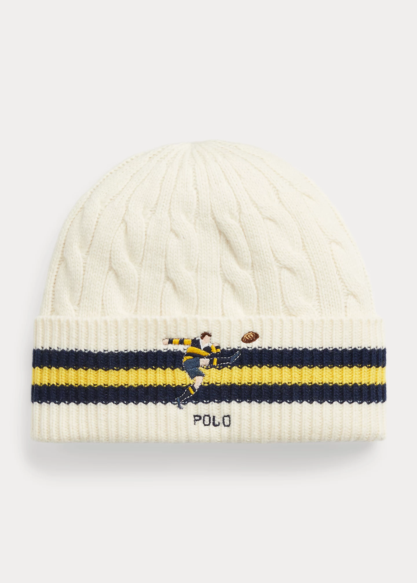 Striped-Cuff Wool-Blend Beanie