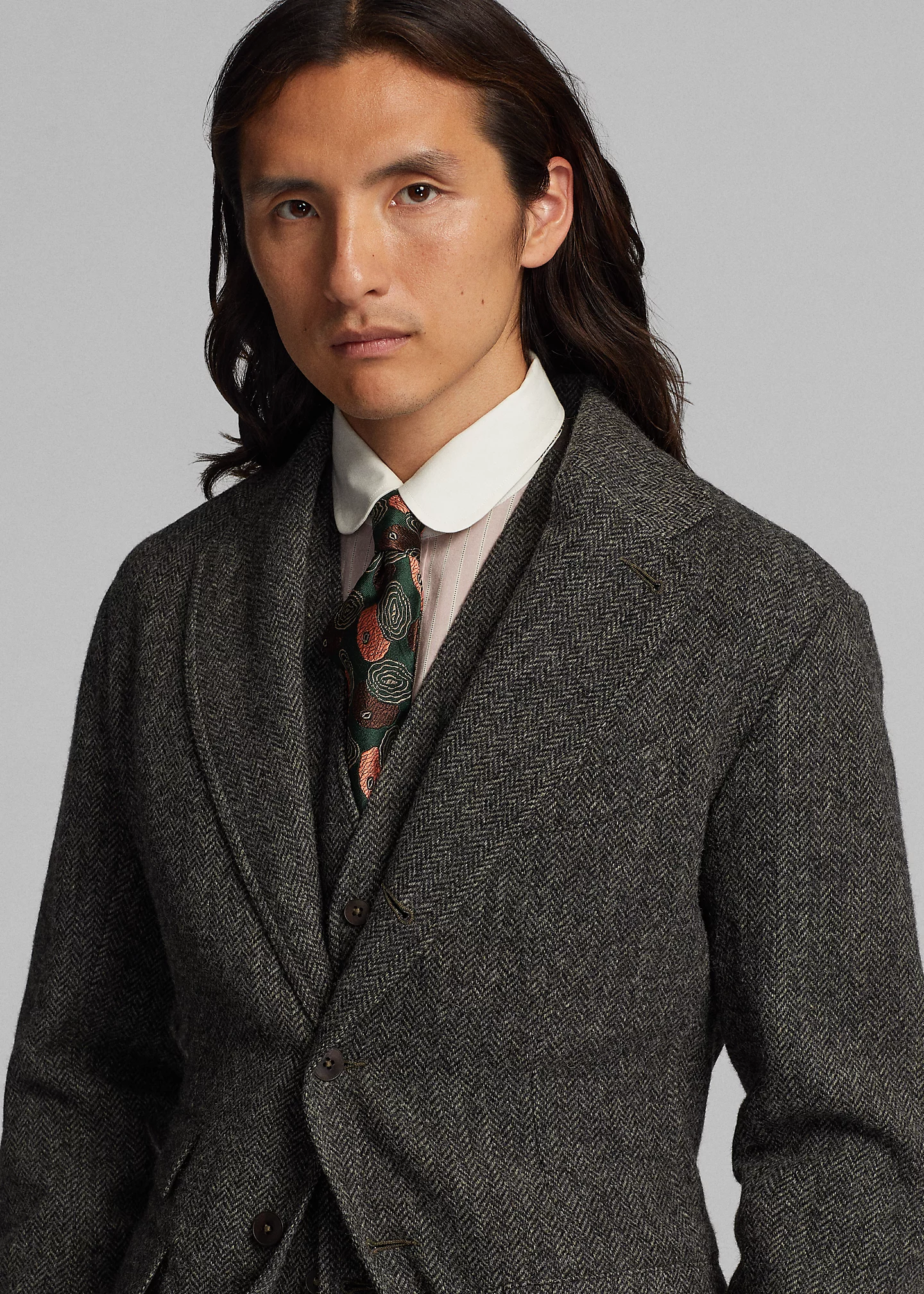 Unconstructed Herringbone Sport Coat