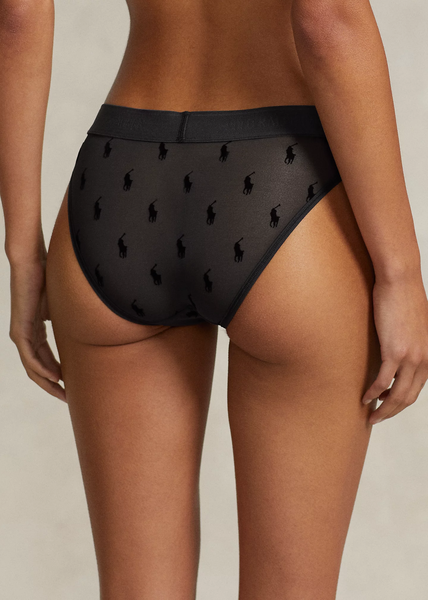 Flocked-Pony Logo Mesh Bikini Brief