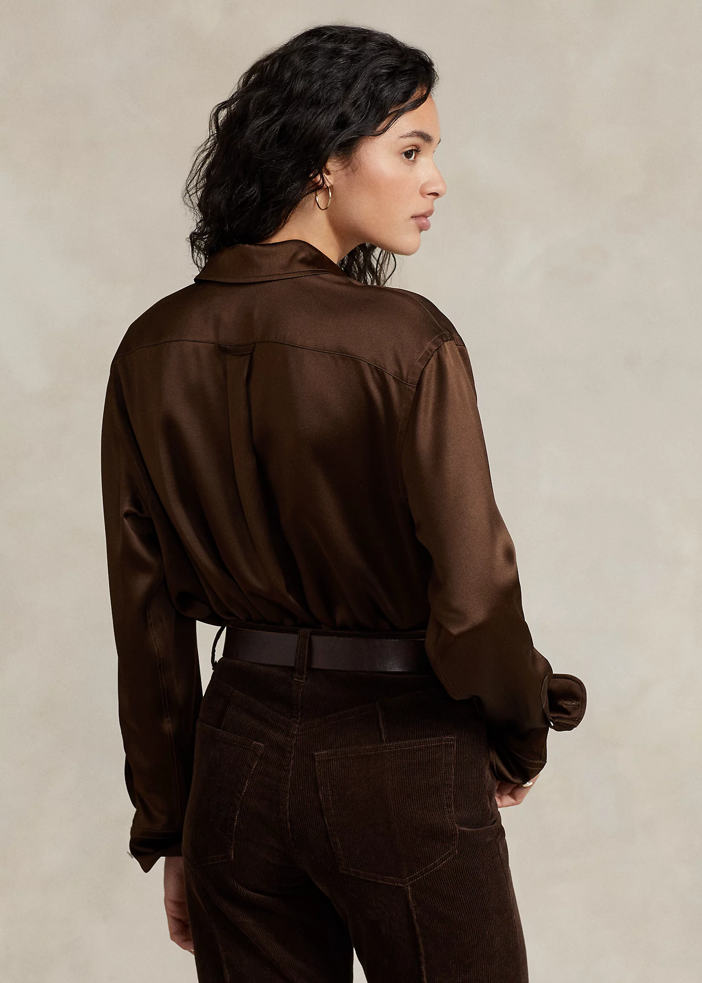 Relaxed Fit Silk Charmeuse Shirt