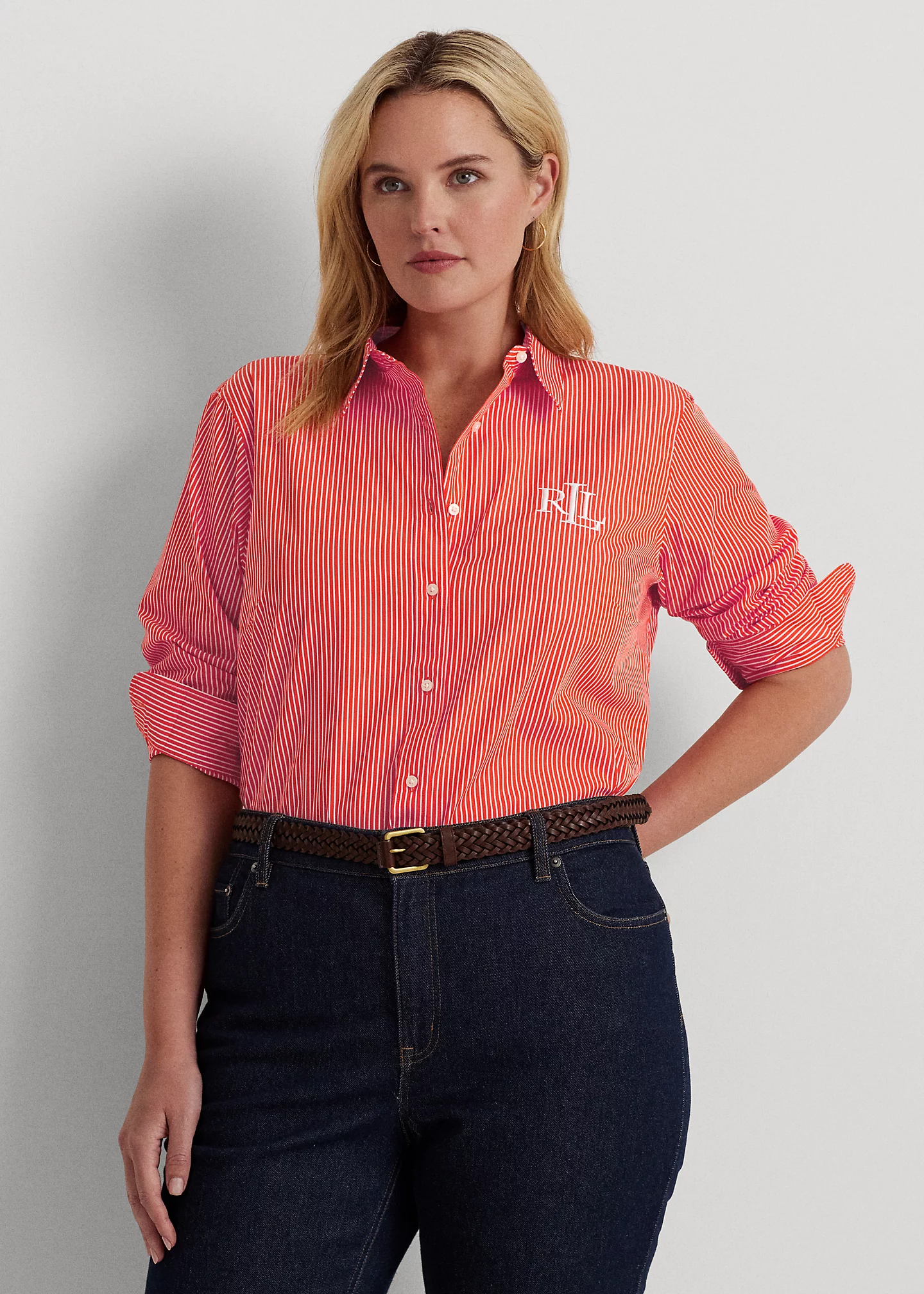 Pinstripe Cotton Broadcloth Shirt