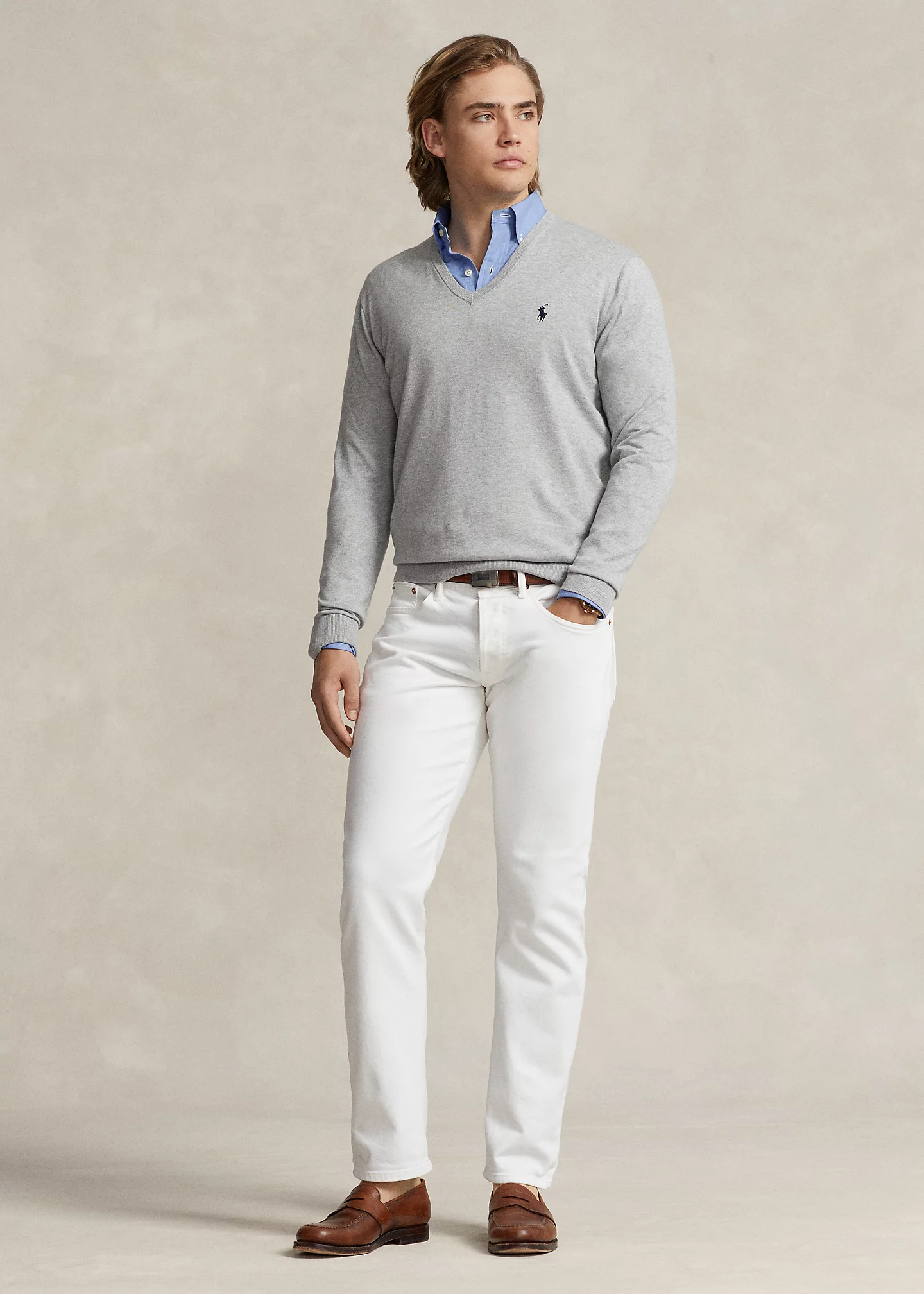 Cotton V-Neck Sweater