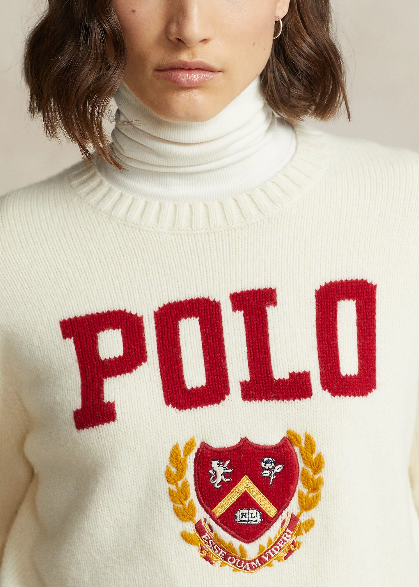 Logo & Crest Wool Crewneck Sweater