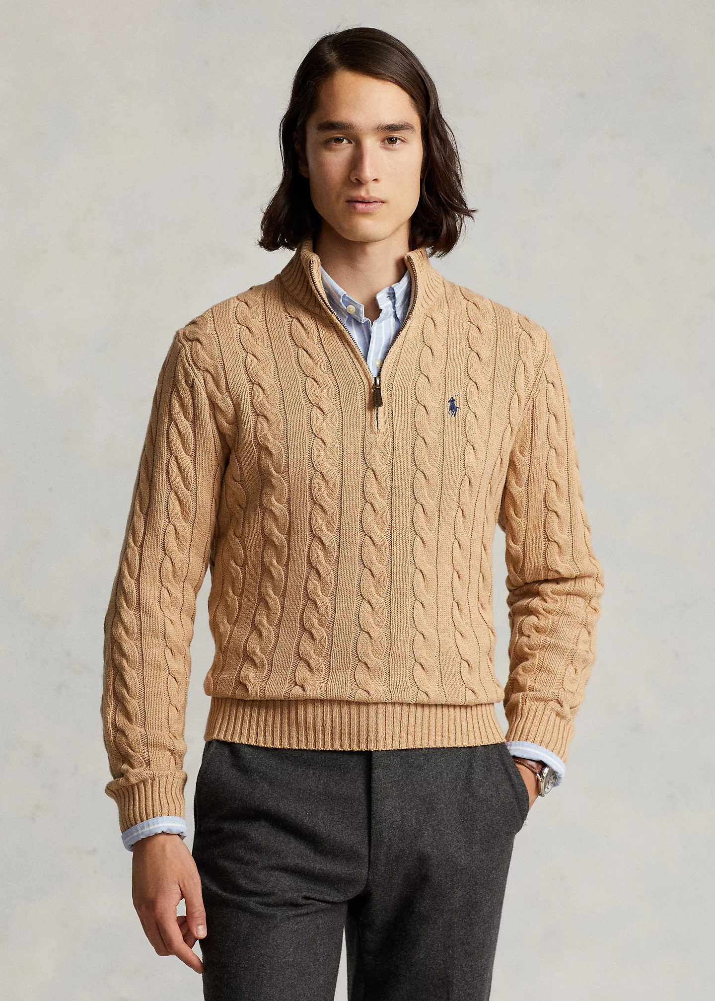 Cable-Knit Cotton Sweater