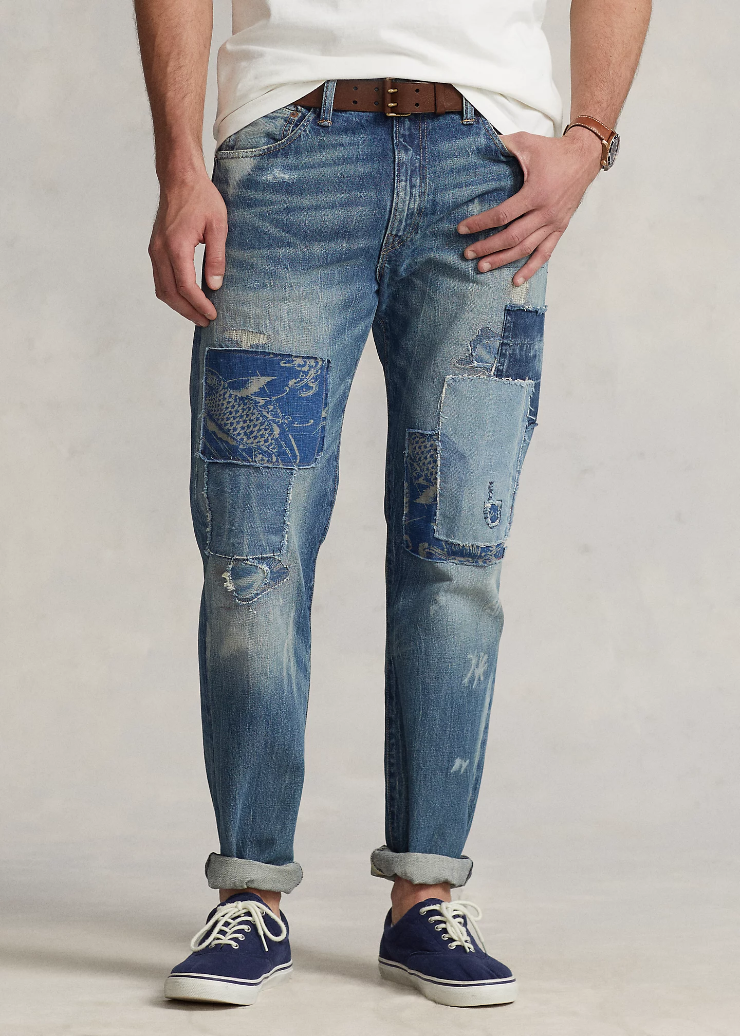 Varick Slim Straight Distressed Jean