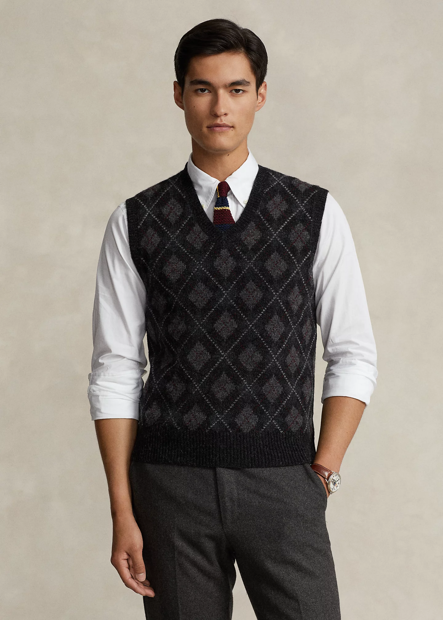 Argyle Wool Sweater Vest